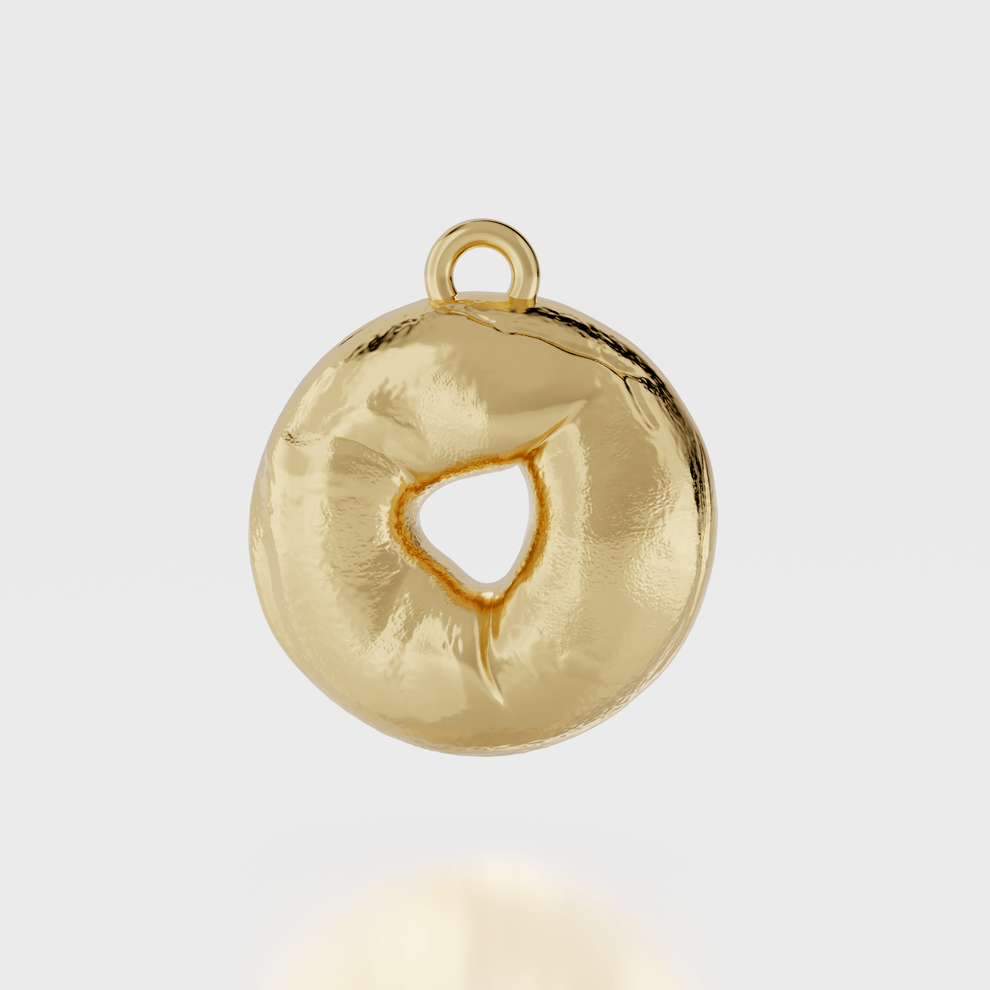 Bagel Charm Necklace - 14k Gold, Gold Vermeil or Sterling Silver、mySite、topwebapps