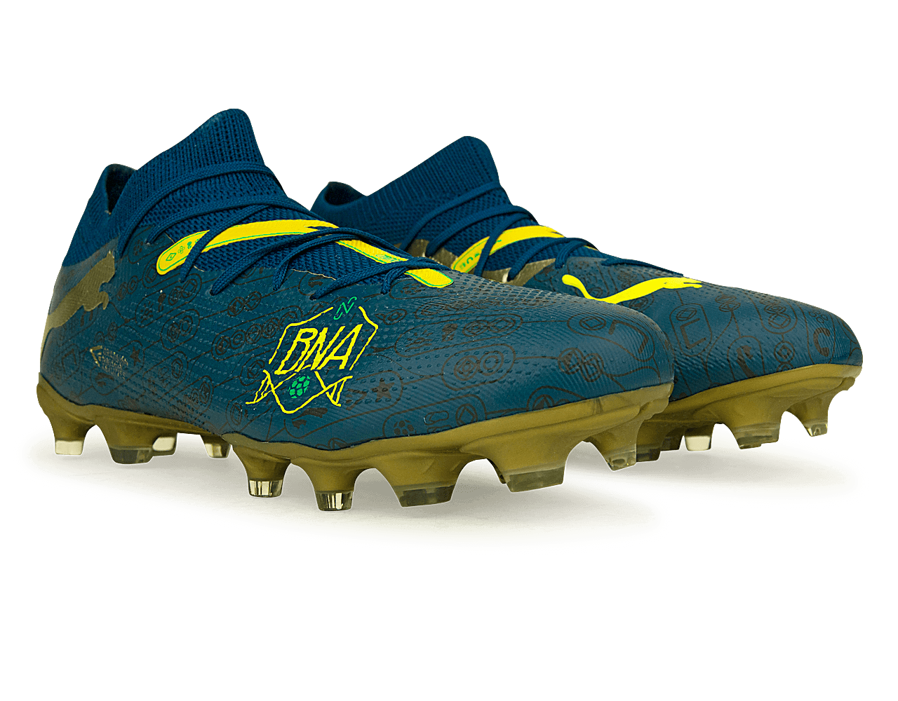 PUMA x Neymar JR Men's Future 7 Match BNA FG/AG Blue/Yellow/Green Gold、mySite、noshort