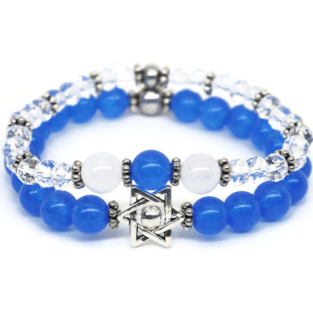 Blue and White Jade Star of David Bracelet Set、mySite、topwebapps