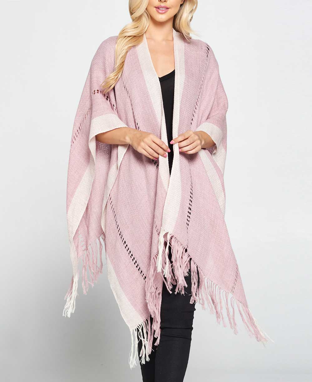Hand Knit Alpaca Wool Poncho Wrap, Dusty Rose、mySite、topwebapps