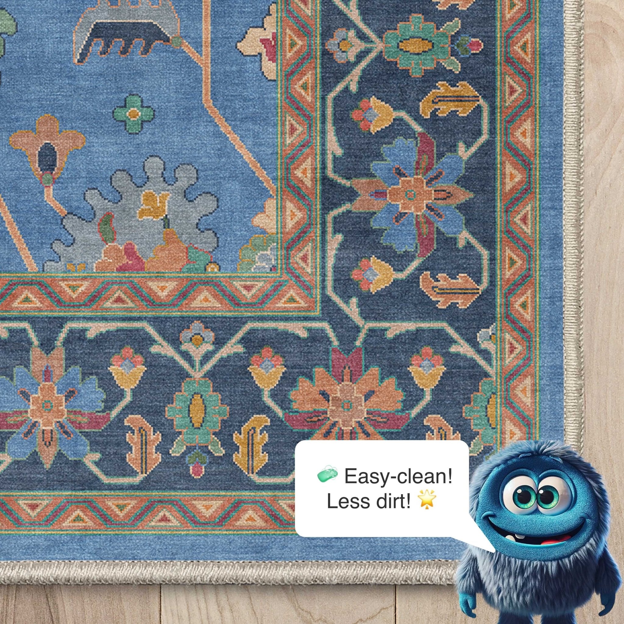 Antalya Modern Vintage Boho Rug for Living Room Bedroom Dining Room ,Easy Clean、mySite、gigharbornorthrealestate