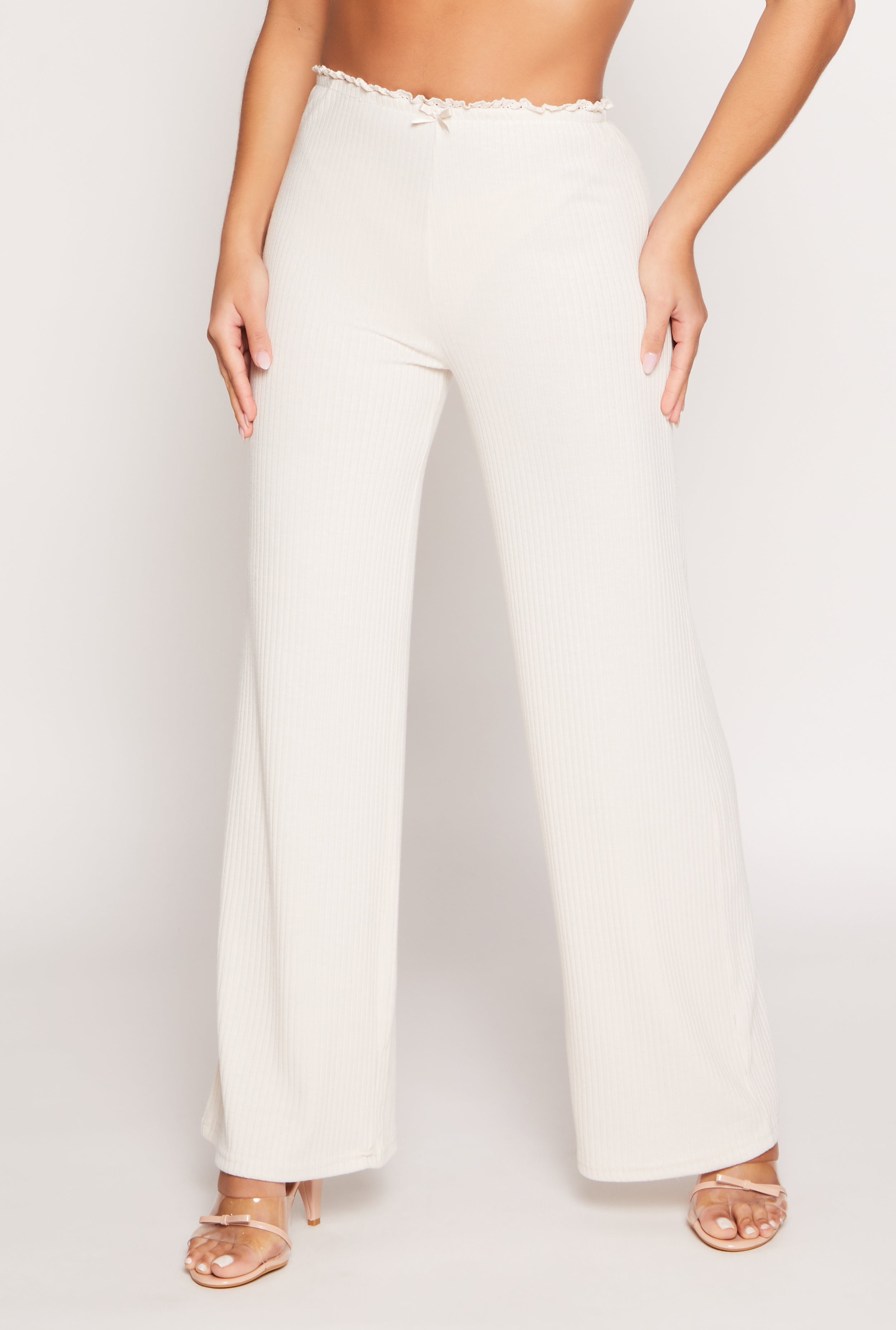 Almost Famous Lace Trim Wide Leg Pants、mySite、camillekostekn