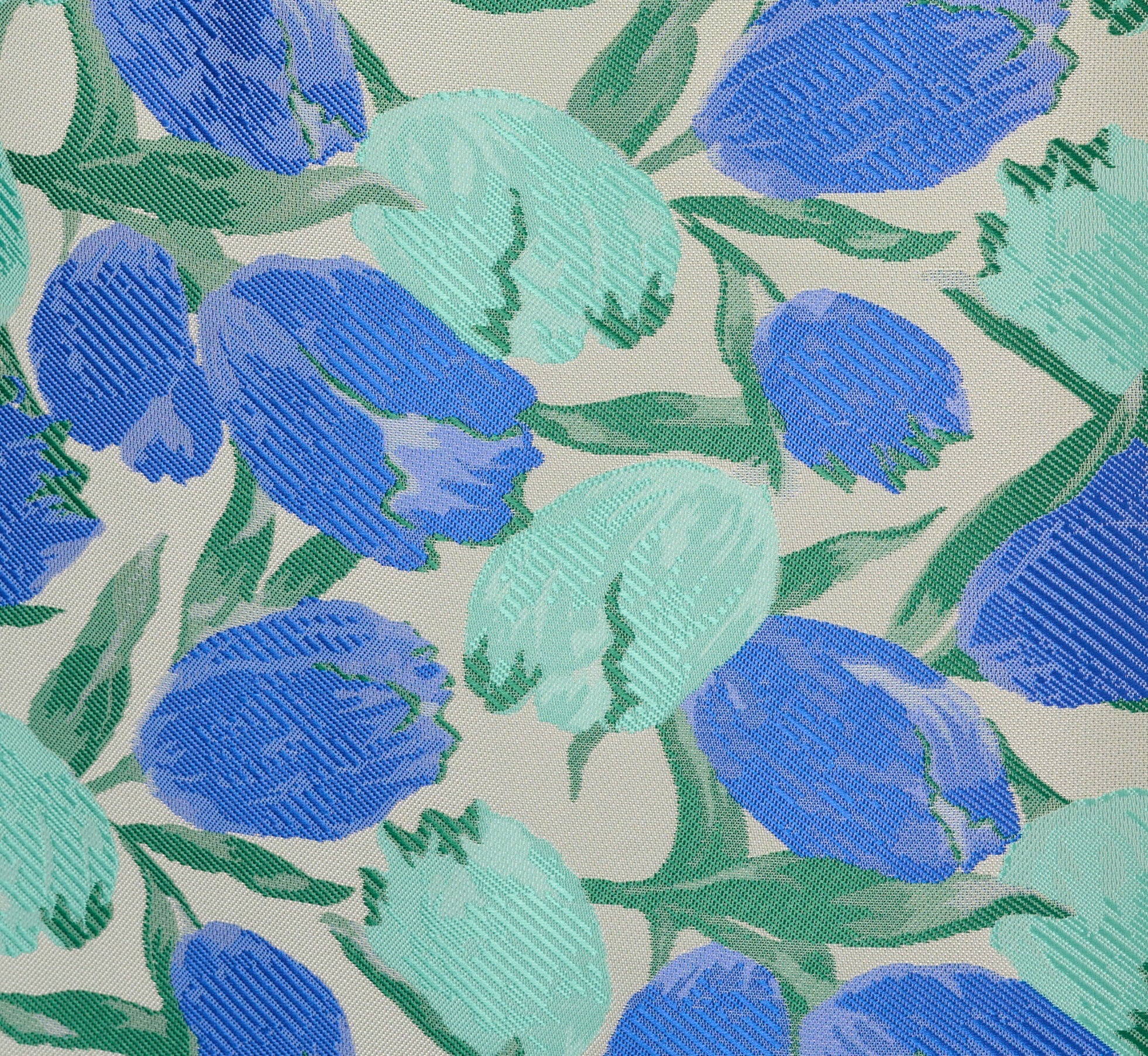 Plus Size Sleeveless Tulip Jacquard Fit And Flare Midi Dress In Blue Green Multi、mySite、solidvoid