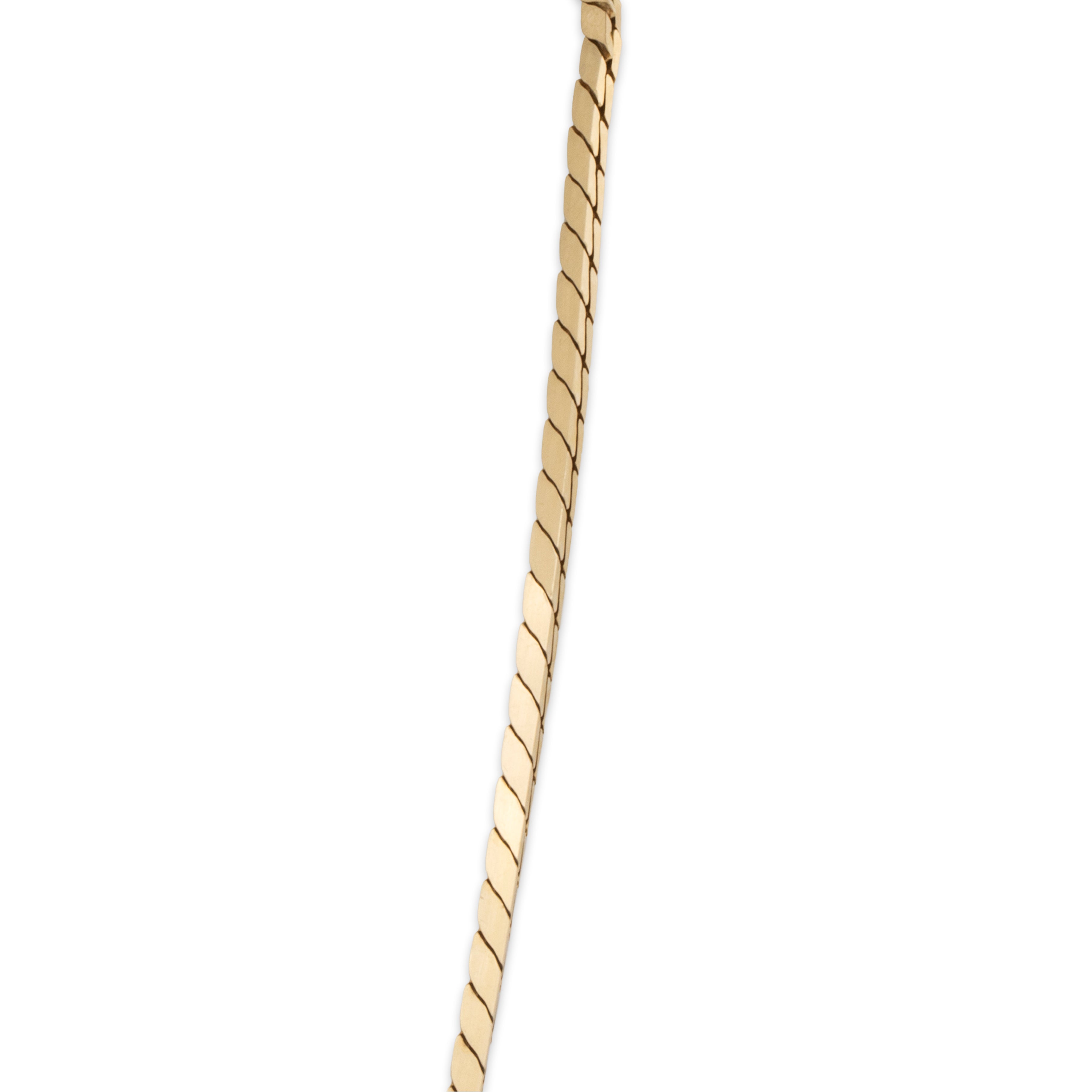 Vintage Italian 14k Yellow Gold Herringbone Chain Necklace 18.25、mySite、hinf8tx79