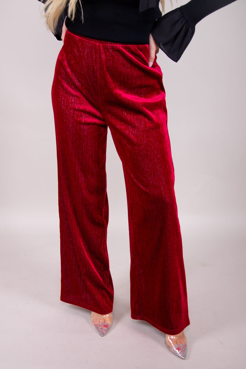 Velvet Sparkle Festive Flares - Burgundy FINAL SALE、mySite、hinf8tx79