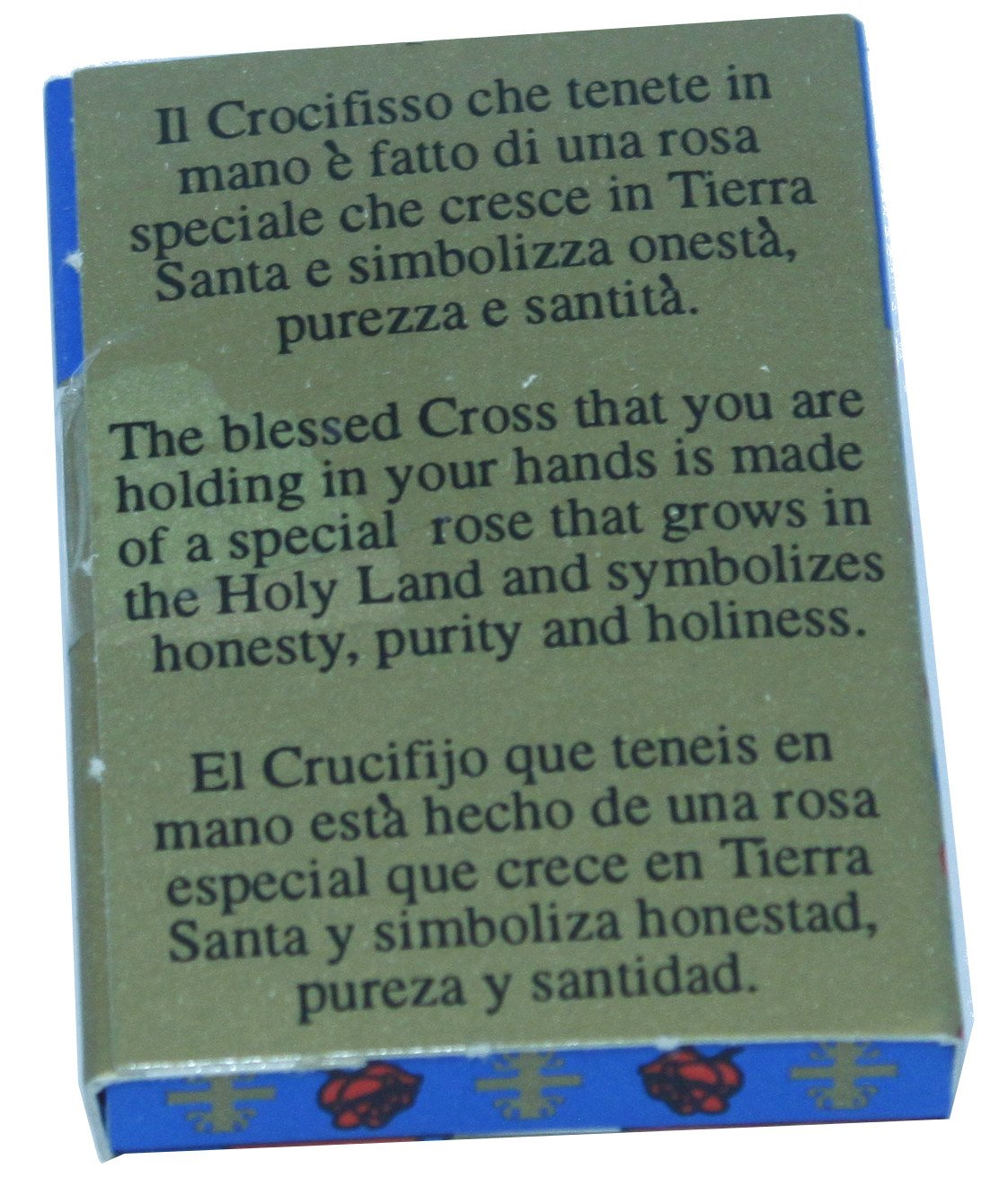  Holy Land Market 44x25 mm Rose petals/Aluminum crucifix - Rosary Cross necklace pendant (.、mySite、elrpsem3k