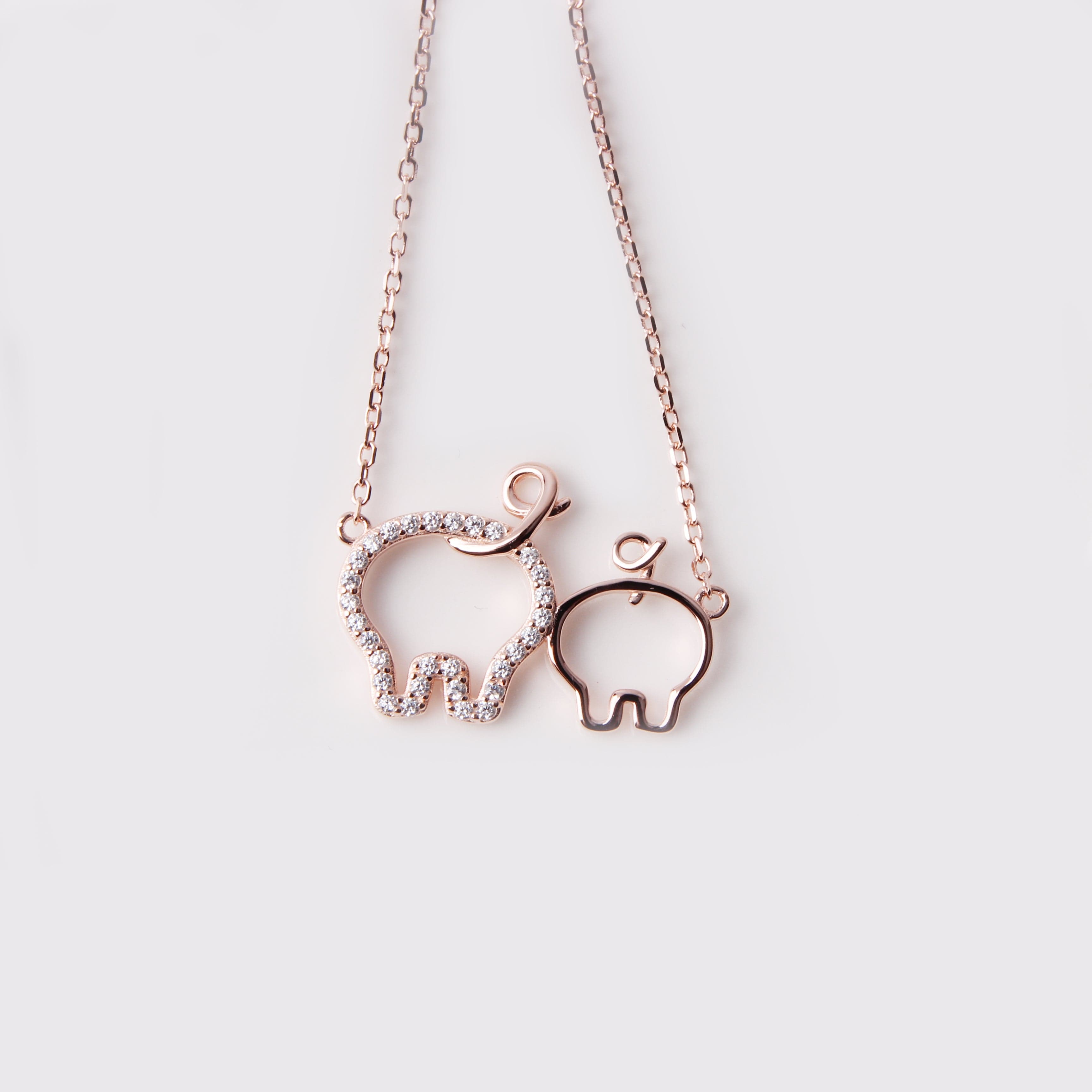 Best Friends Piggies, Pair of Pig Butts Necklace! Yellow, Rose or White Gold Plated、mySite、g9winljtr
