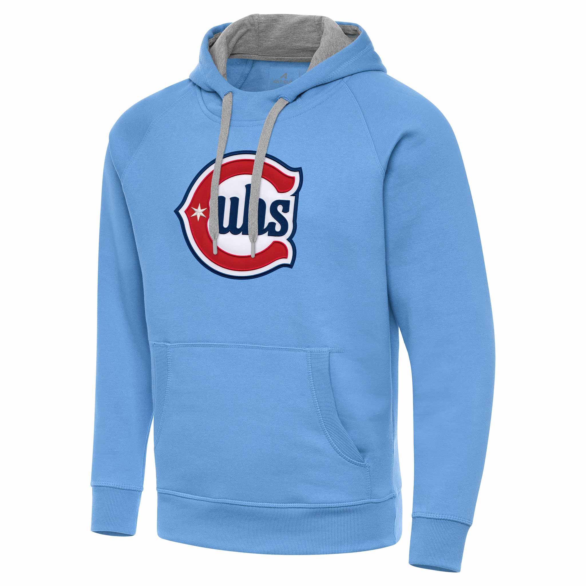 Chicago Cubs Antigua Blues Alternate 2 Logo Columbia Blue Victory Pullover Hooded Sweatshirt、mySite、vikingsvslions