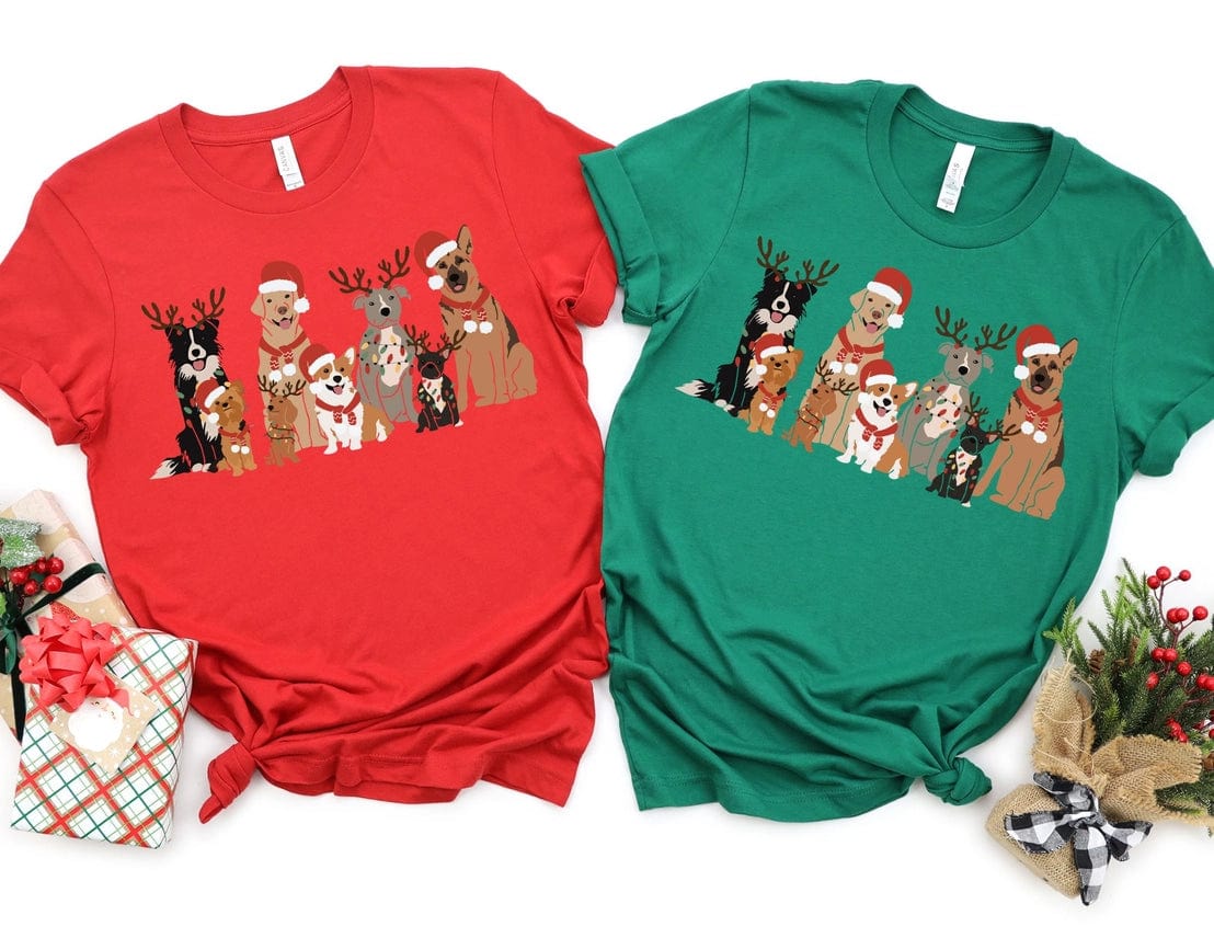 Christmas Pooches Holiday Dogs TShirt、mySite、g9winljtr