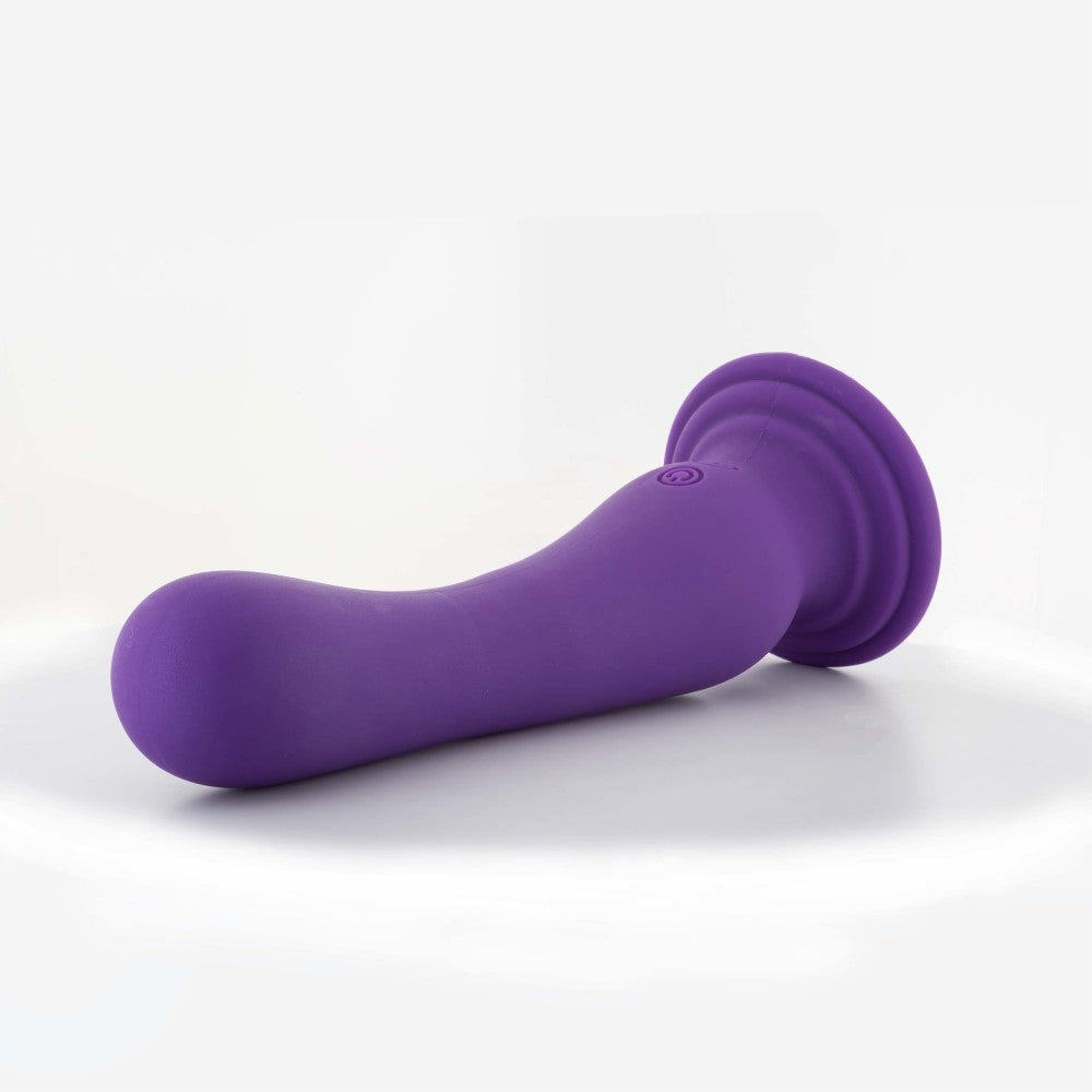 Impressions By Blush® | Ibiza Curved G-Spot Plum 7.75-Inch Long Rechargeable Vibrating Dildo With Suction Cup Base、mySite、bottomscart