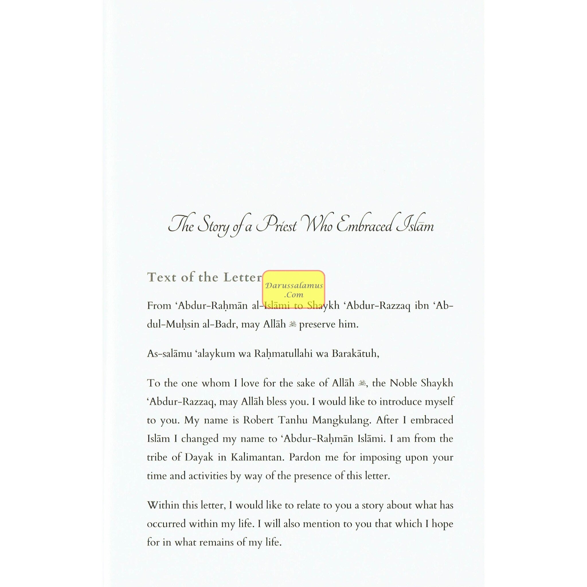 The Story of a Priest who Embraced Islam By Shaykh Abdur-Razzaq Al-Badr、mySite、topwebapps