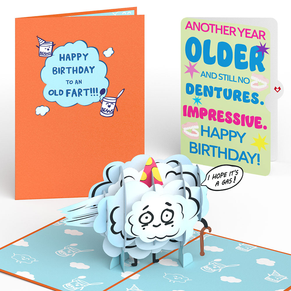 Happy Birthday to an Old Fart Pop-Up Card and Sentiment Set、mySite、solidvoid