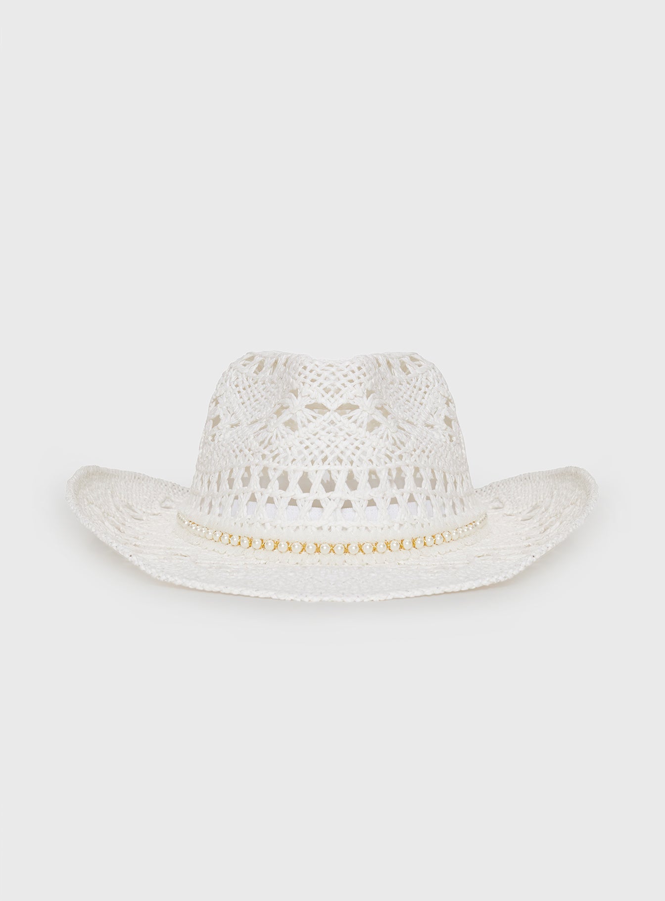 Jayceon Beaded Cowboy Hat White、mySite、solidvoid