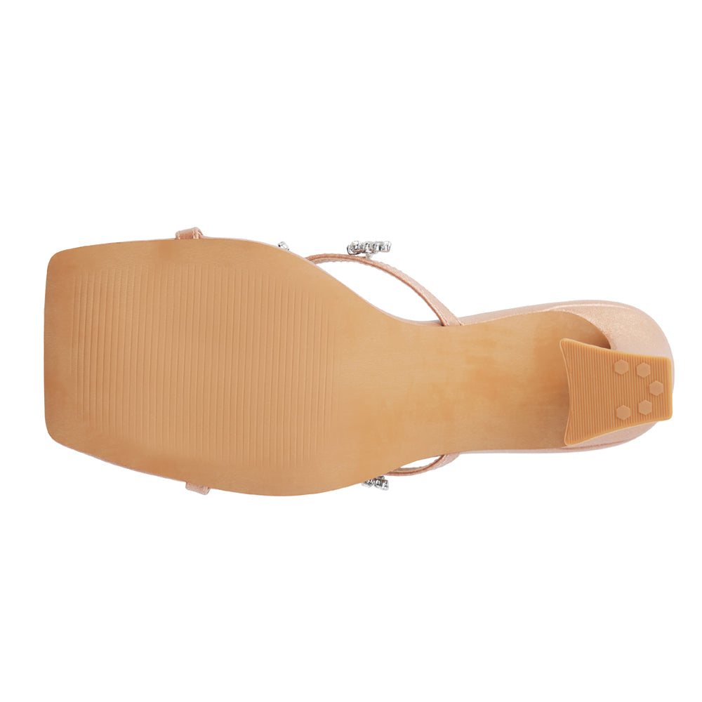 Levi Rhinestone Block Heel Sandals、mySite、gtrtttuynbv