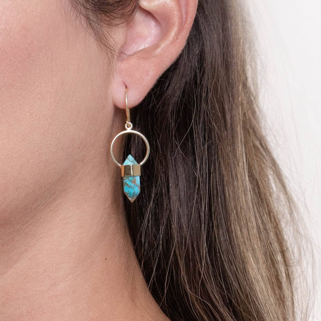 Genuine Turquoise Crystal Point Earring、mySite、hinf8tx79