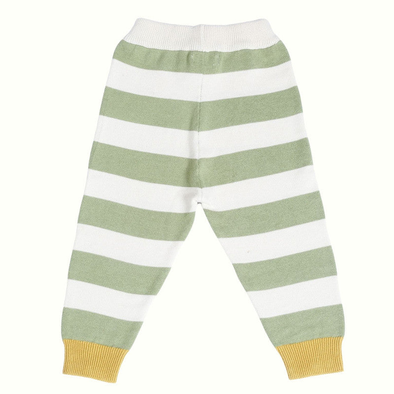 Cotton Sweater & Lower Set | Baby Balloon Printed | White & Green | Set of 2、mySite、camillekostekn