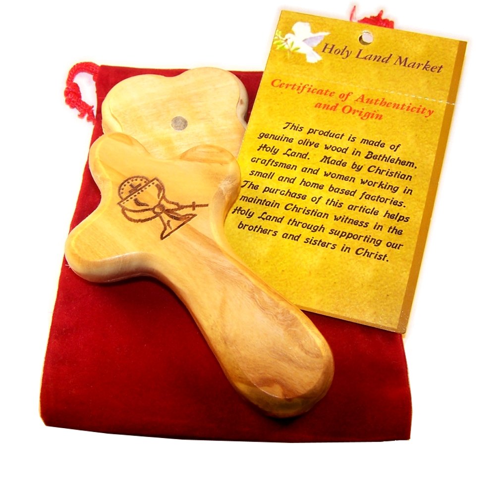  Holy Land Market Catholic Communion/Rosary - Hand or Table Cross. Package. Comes with Velvet Bag & Lord's Prayer Card - 4 Cross、mySite、elrpsem3k