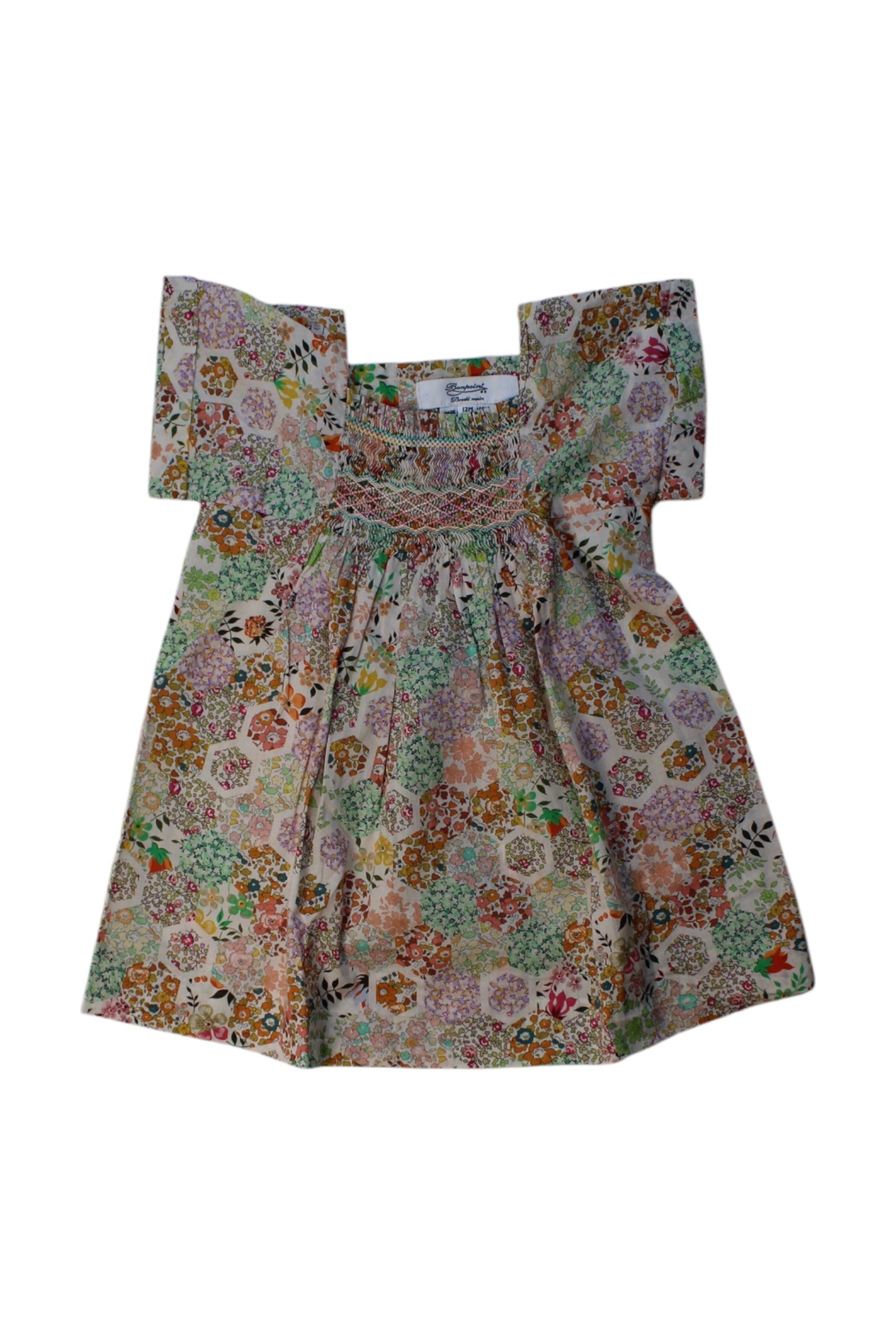 Bonpoint Floral Short Sleeve Dress 6-12M、mySite、g9winljtr