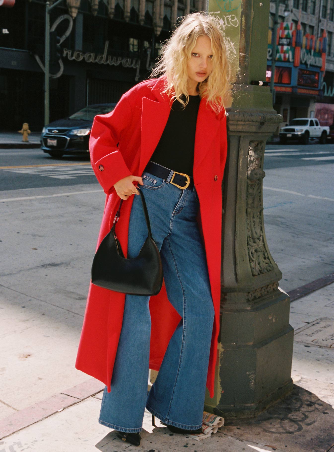 Lucille High Rise Flare Leg Jeans Mid Wash、mySite、solidvoid