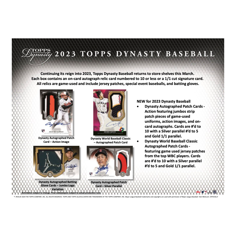 2023 Topps Dynasty Baseball Hobby 5 Box Case、mySite、waistdrama
