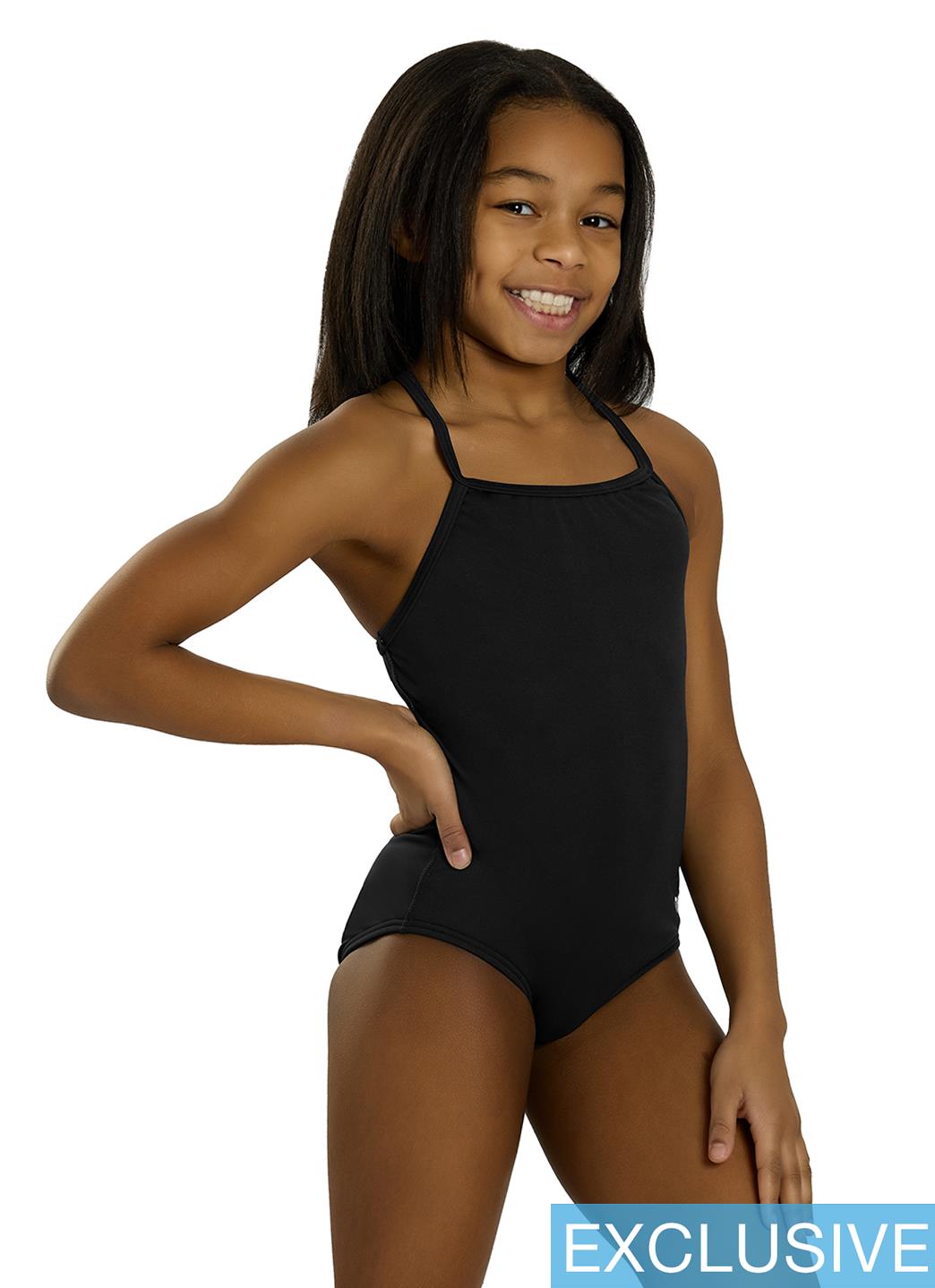TYR Girls' Solid Durafast Elite Addy Diamondfit One Piece Swimsuit (Little Kid, Big Kid)、mySite、noshort