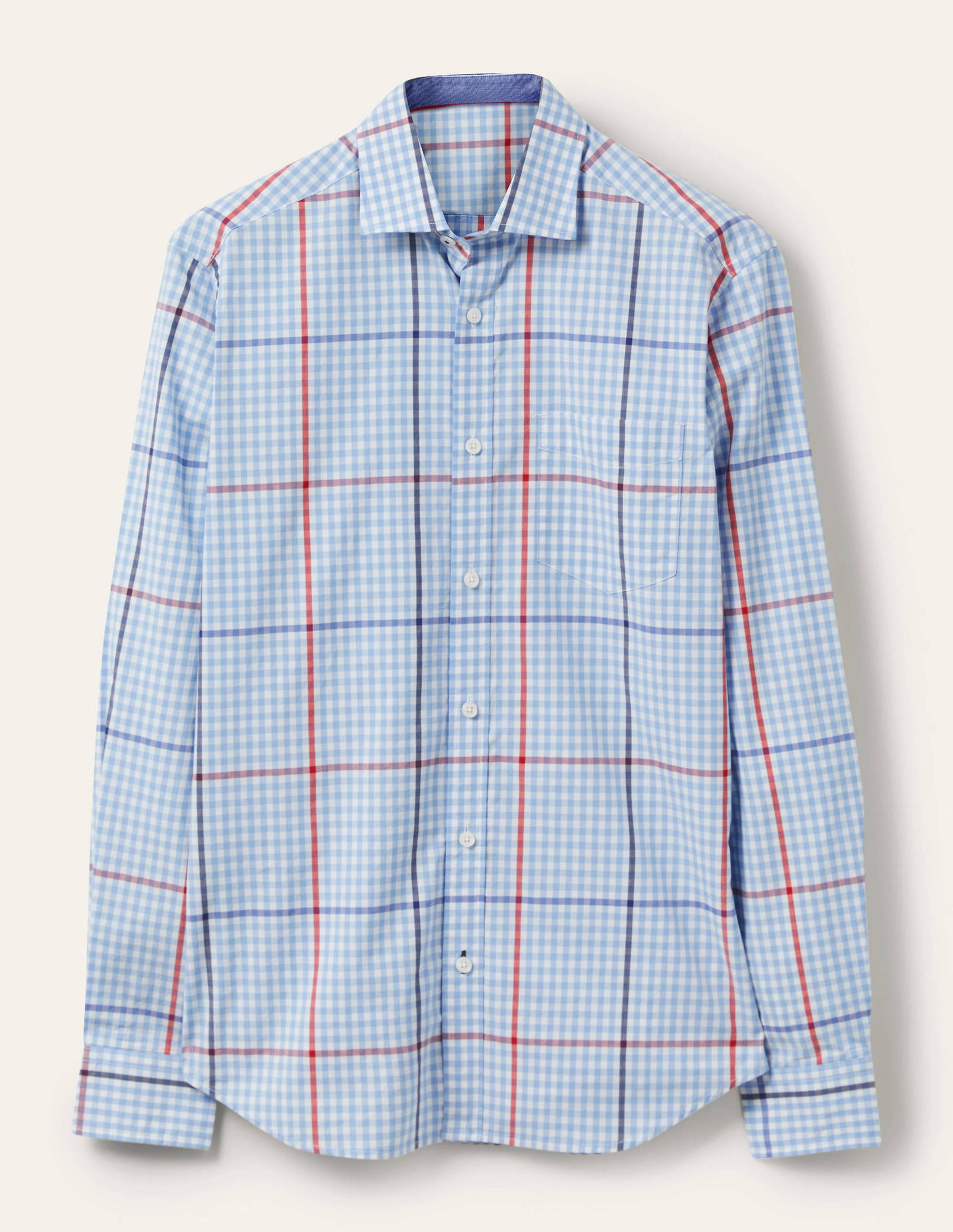  Slim Fit Classic Poplin Shirt-Heavenly Blue Check、mySite、ashleygrahame