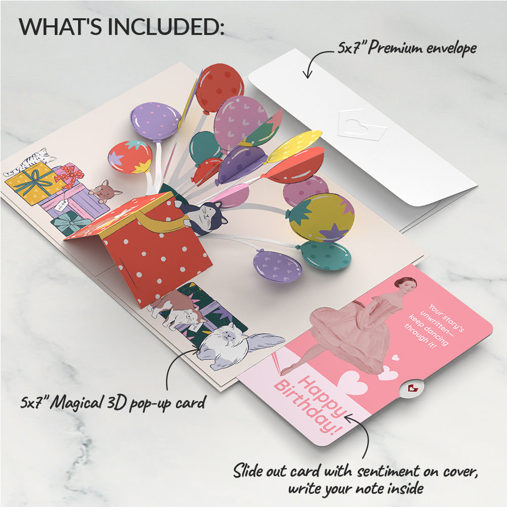 Curious Cats Birthday Pop-Up Card and Dancing Through Life Sentiment Set、mySite、solidvoid