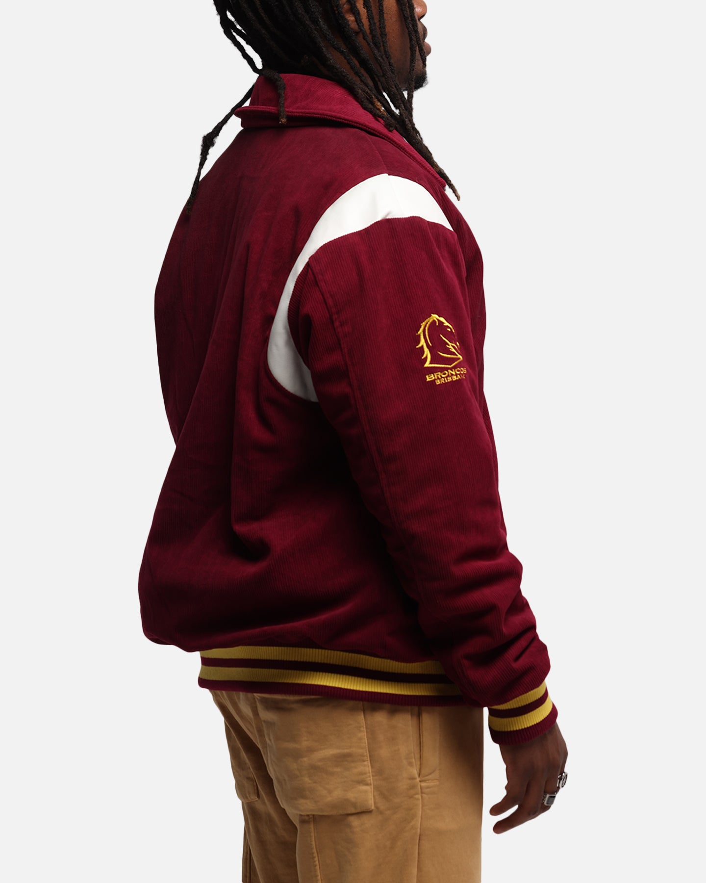Bleacher Athletic Brisbane Broncos NRL 1908 Corduroy Varsity Jacket Official Team Colour、mySite、zt4zffjzw