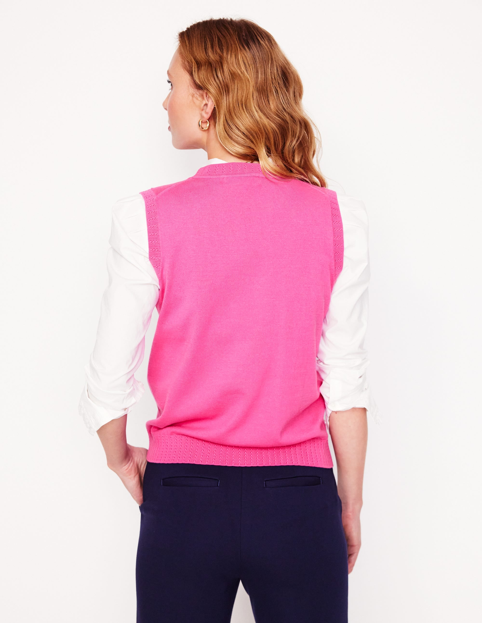  Emilia Cotton Crew Neck Vest-Tickled Pink、mySite、ashleygrahame