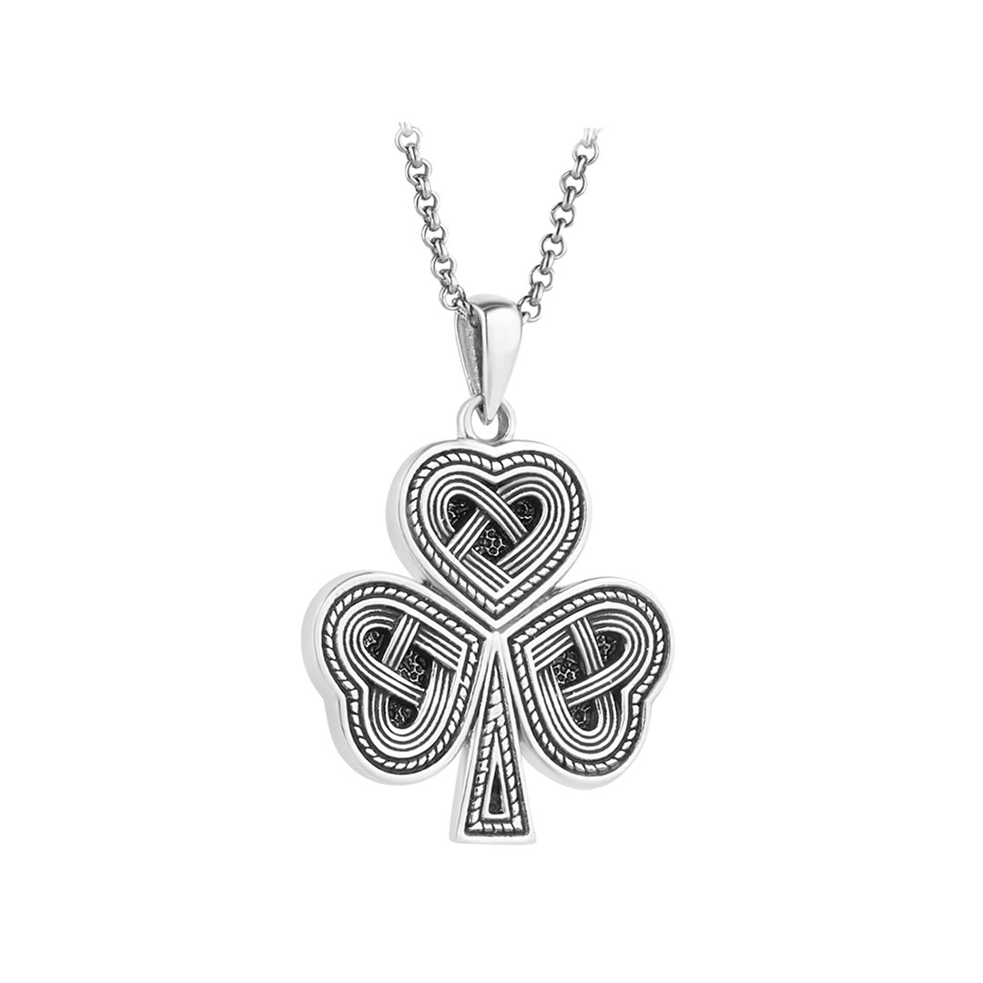 Sterling Silver Oxidised Celtic Shamrock Necklace、mySite、botmansion