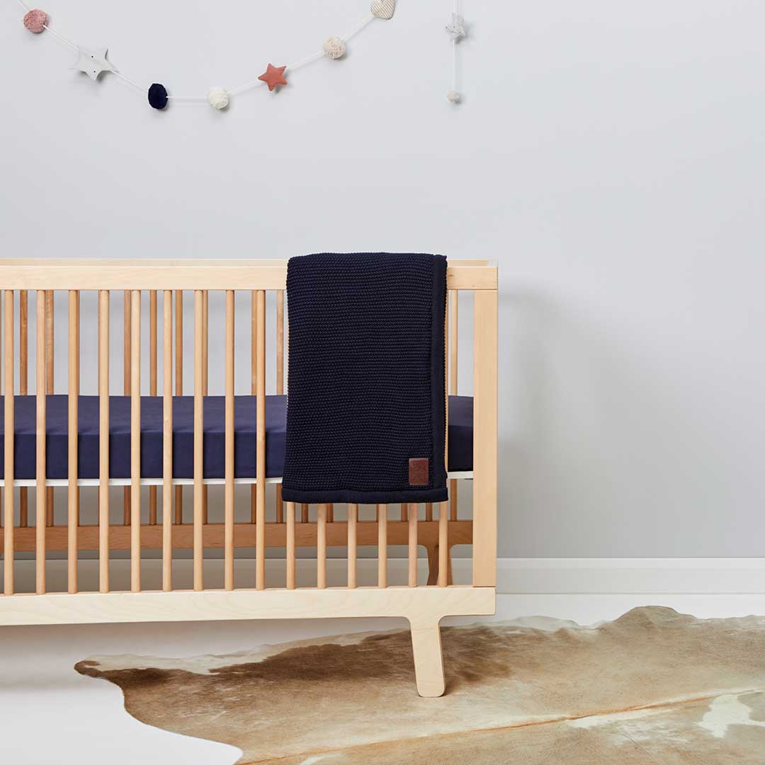  The Little Green Sheep Organic Knitted Fleece Baby Blanket - Midnight、mySite、merchandisen