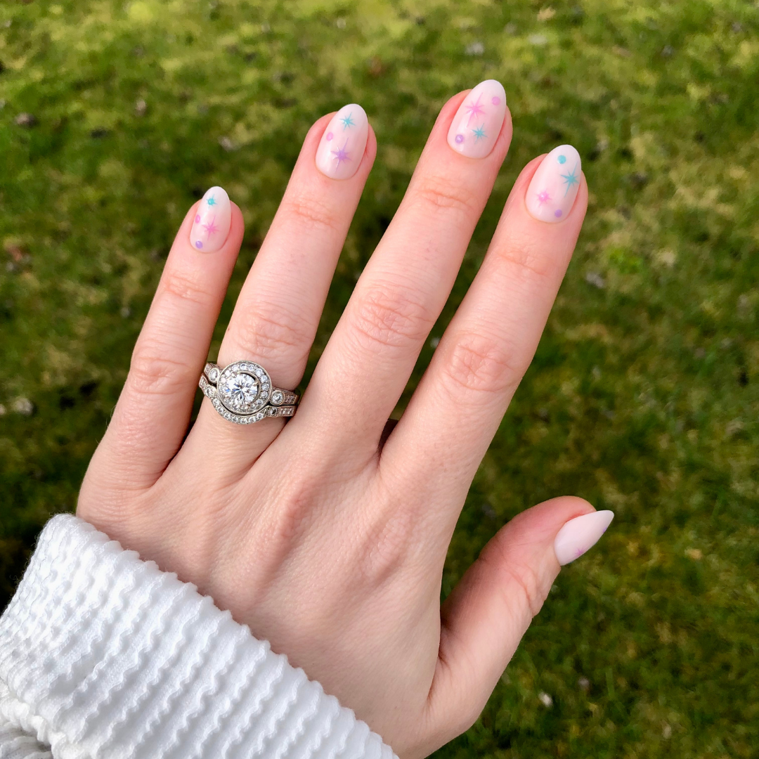 Sparkle Party - Press-On | Short | Almond、mySite、solidvoid