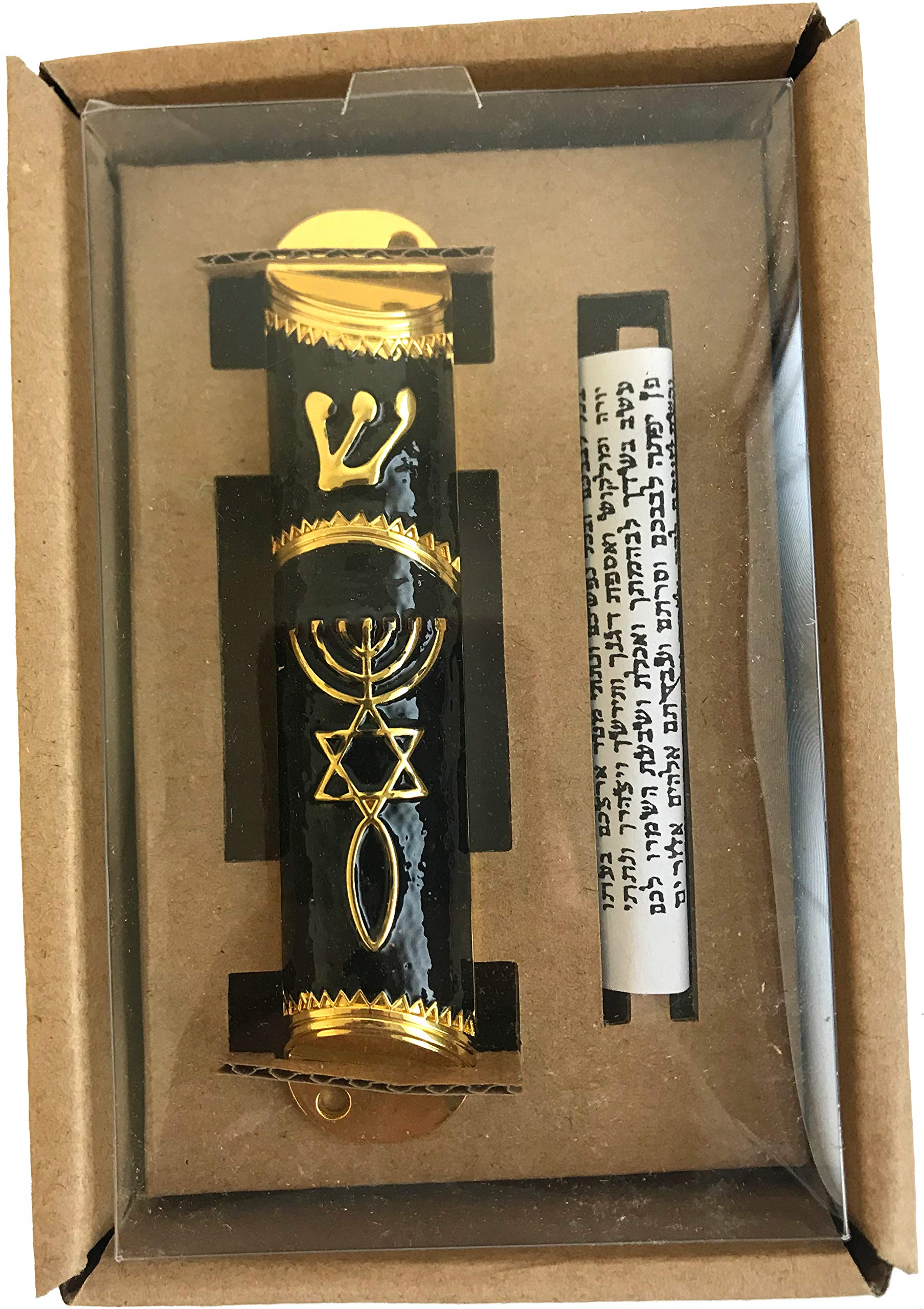 Holy Land Market Messianic Seal Mezuzah case - 4.1 Inch with Scroll Included、mySite、topwebapps