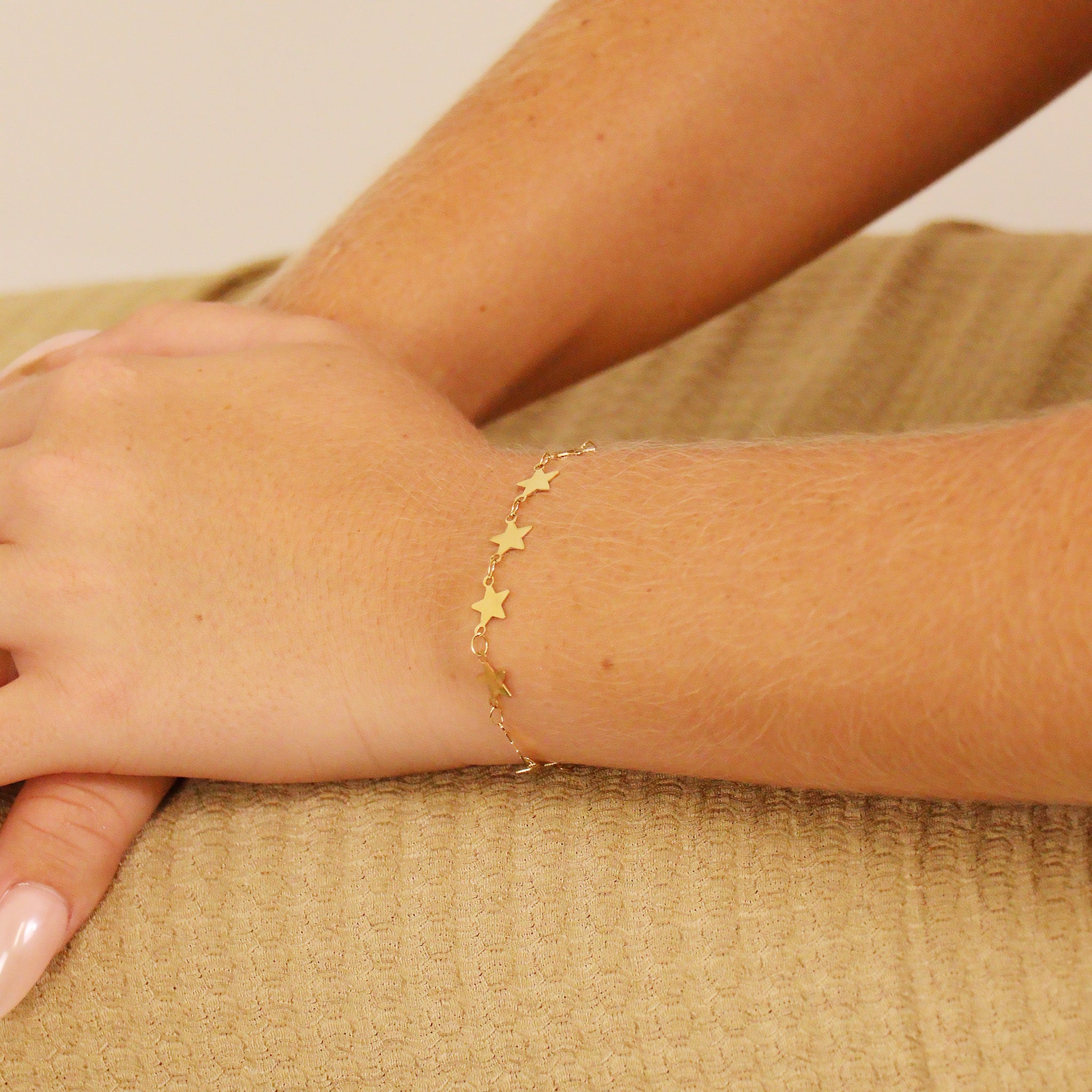 18K Gold PVD Stainless Steel Circle Link Star Chain - By The Foot / SPL1028、mySite、dreamappss