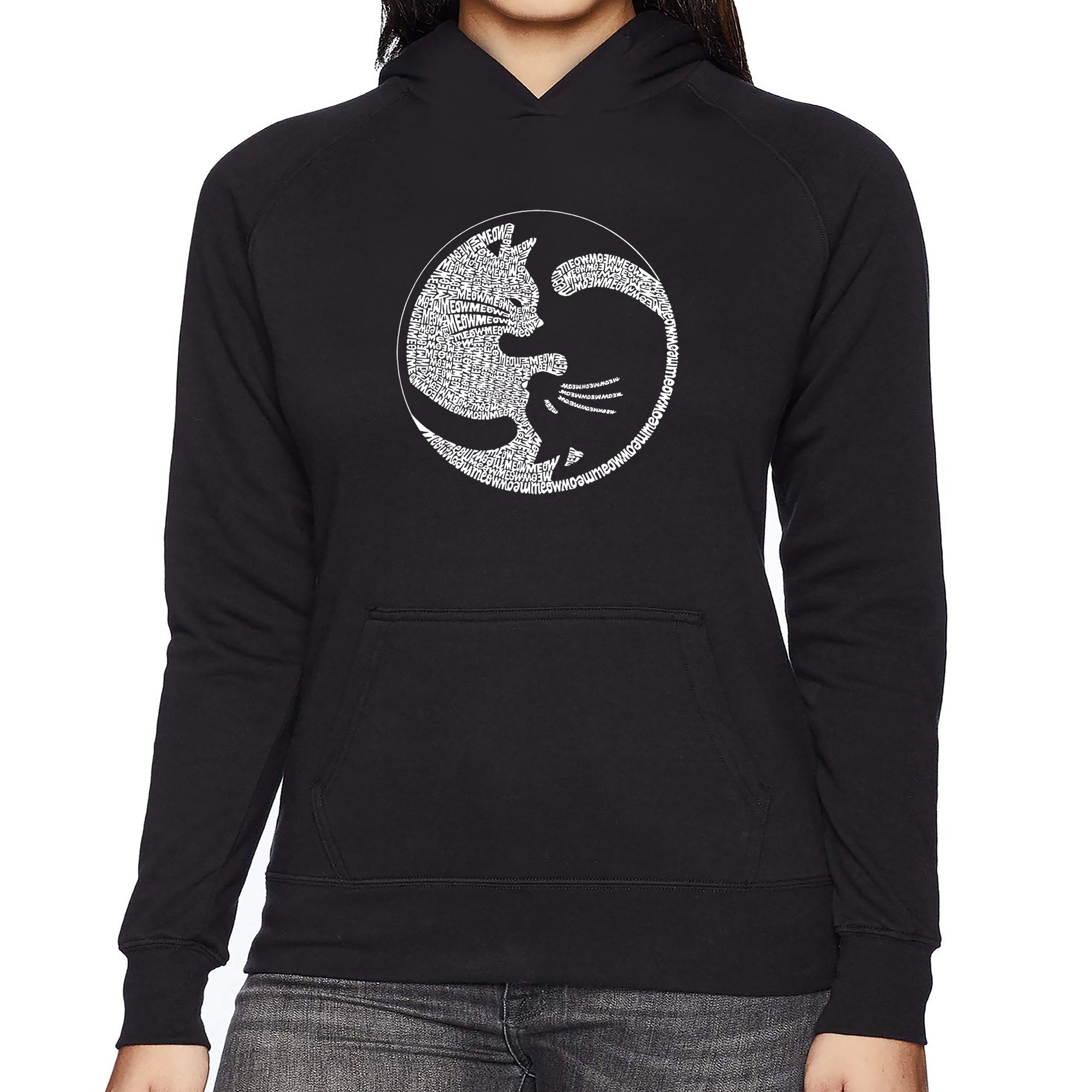 Yin Yang Cat - Women's Word Art Hooded Sweatshirt、mySite、camillekostekn