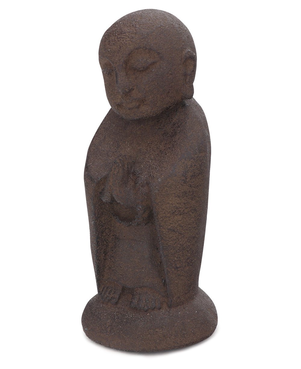 Praying Pose Cast Stone Garden Jizo Statue, 8 Inches、mySite、topwebapps
