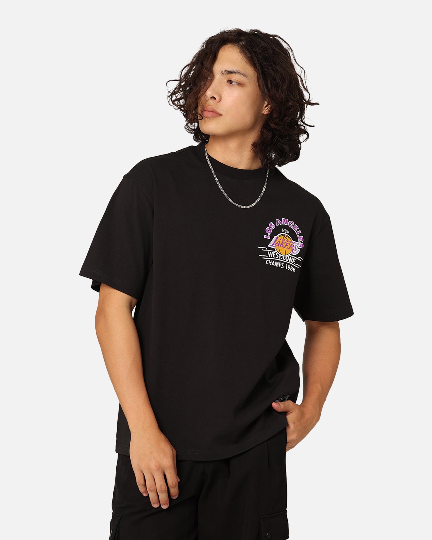 Mitchell & Ness Los Angeles Lakers Arch T-Shirt Faded Black、mySite、zt4zffjzw