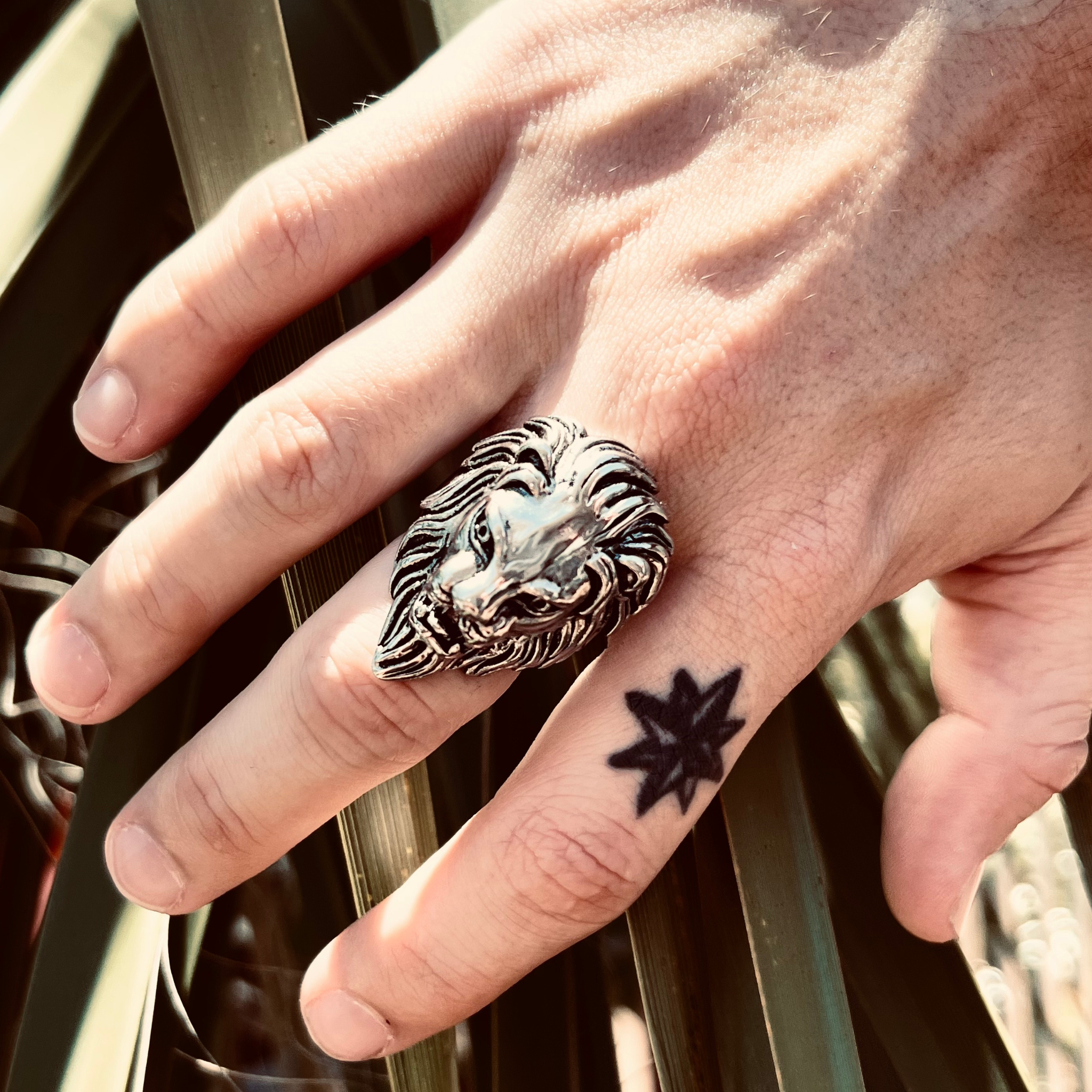 Stainless Steel Roaring Lion Head Ring / SCR3047、mySite、dreamappss