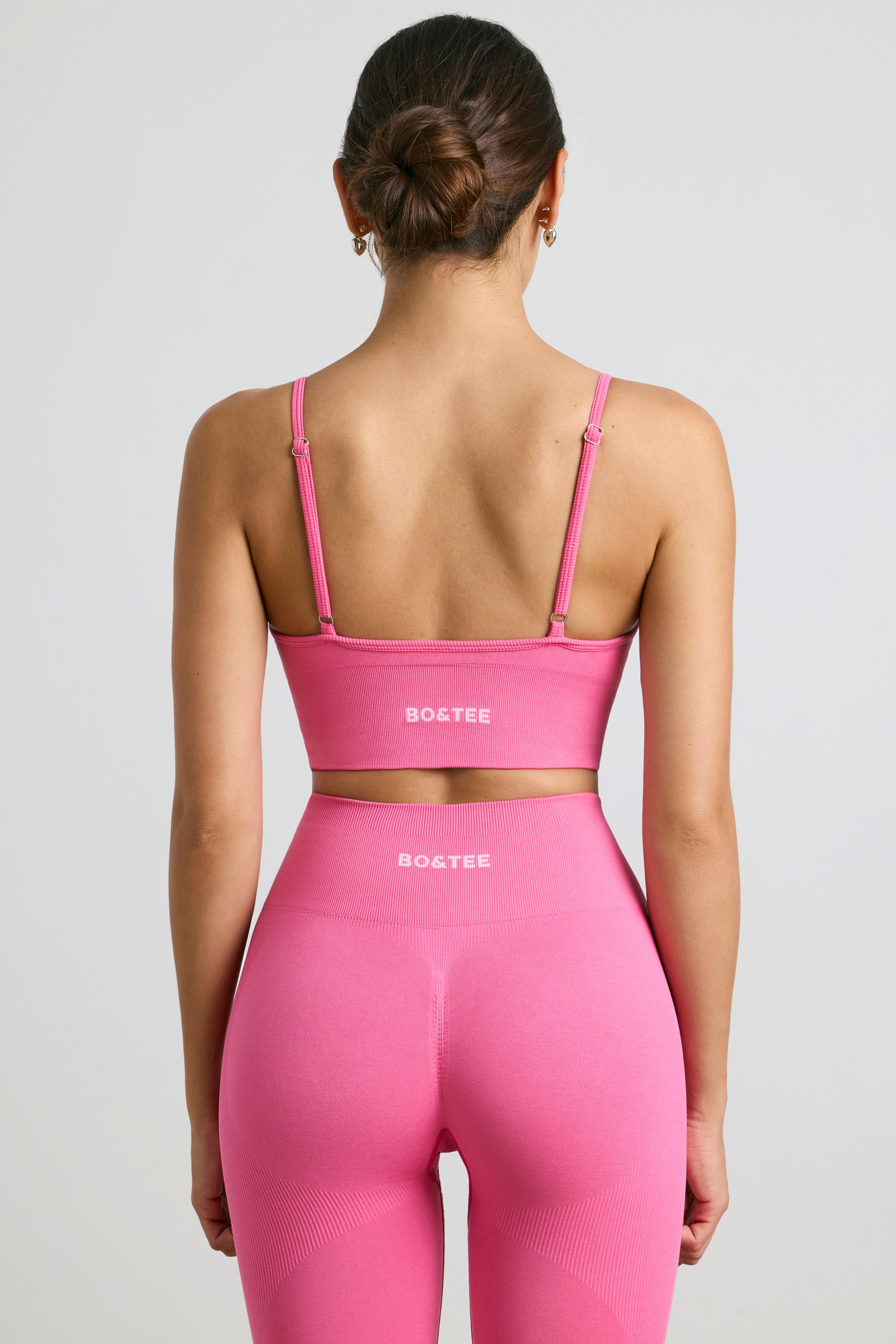 V-Neck Define Luxe Sports Bra in Hot Pink、mySite、solidvoid