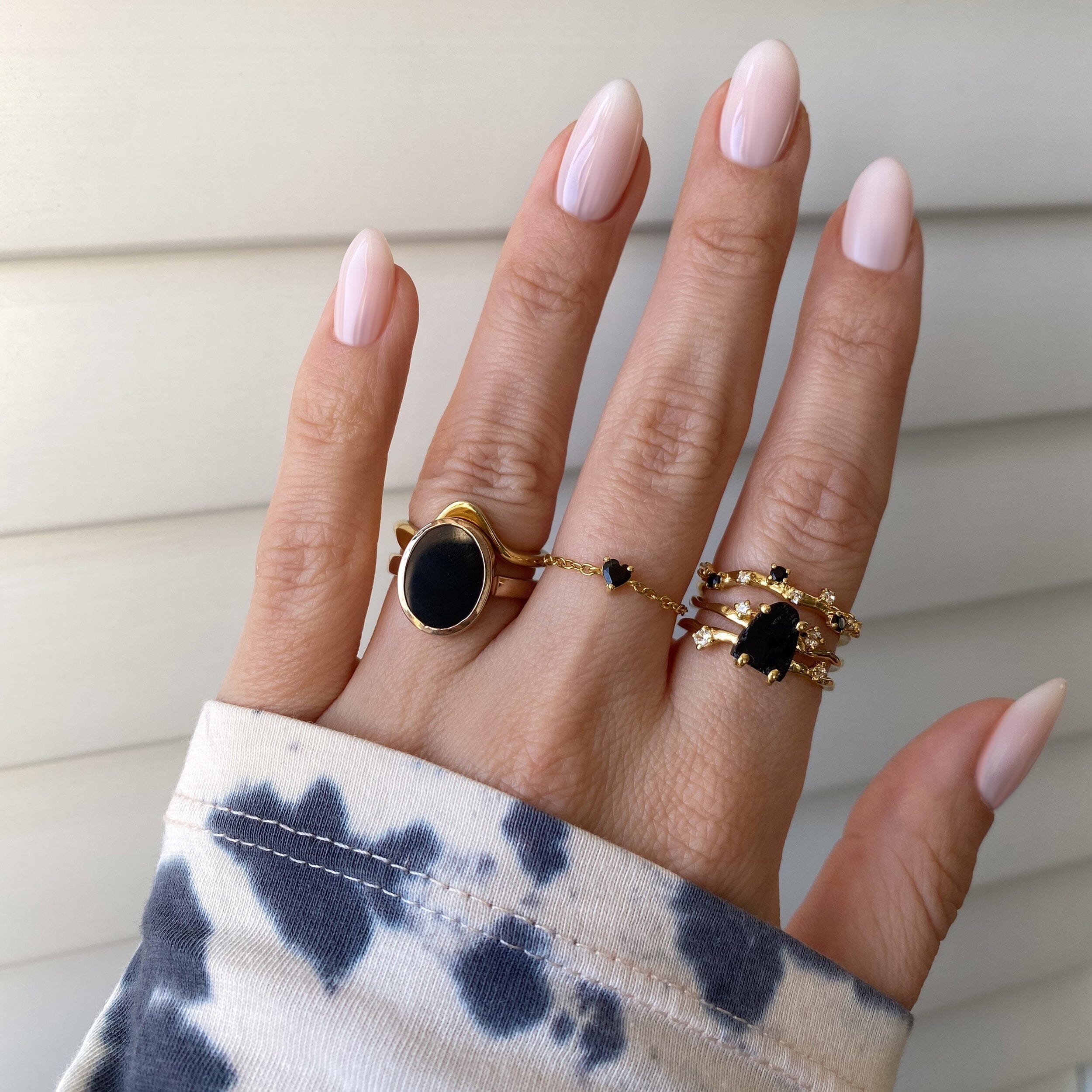 Black Obsidian Adjustable Chain Ring - Love、mySite、hinf8tx79