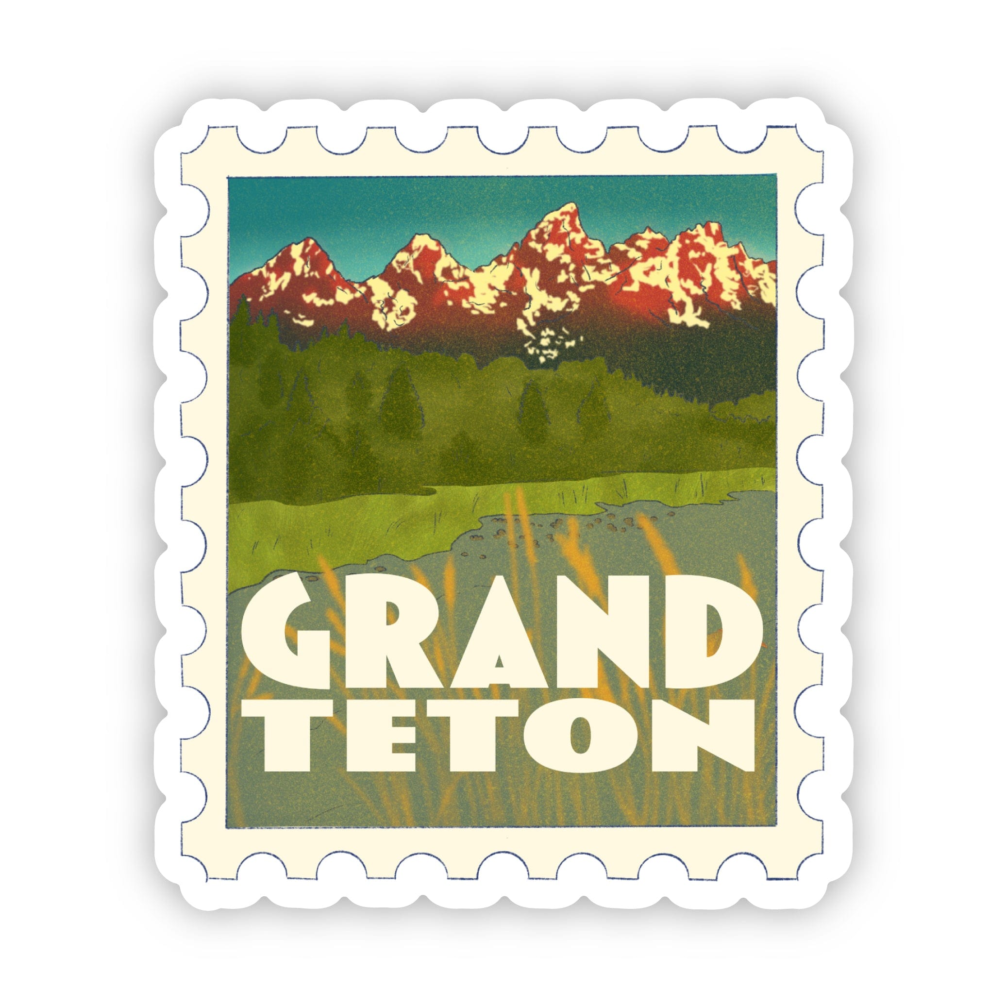  Grand Teton Stamp Sticker、mySite、ghnorth