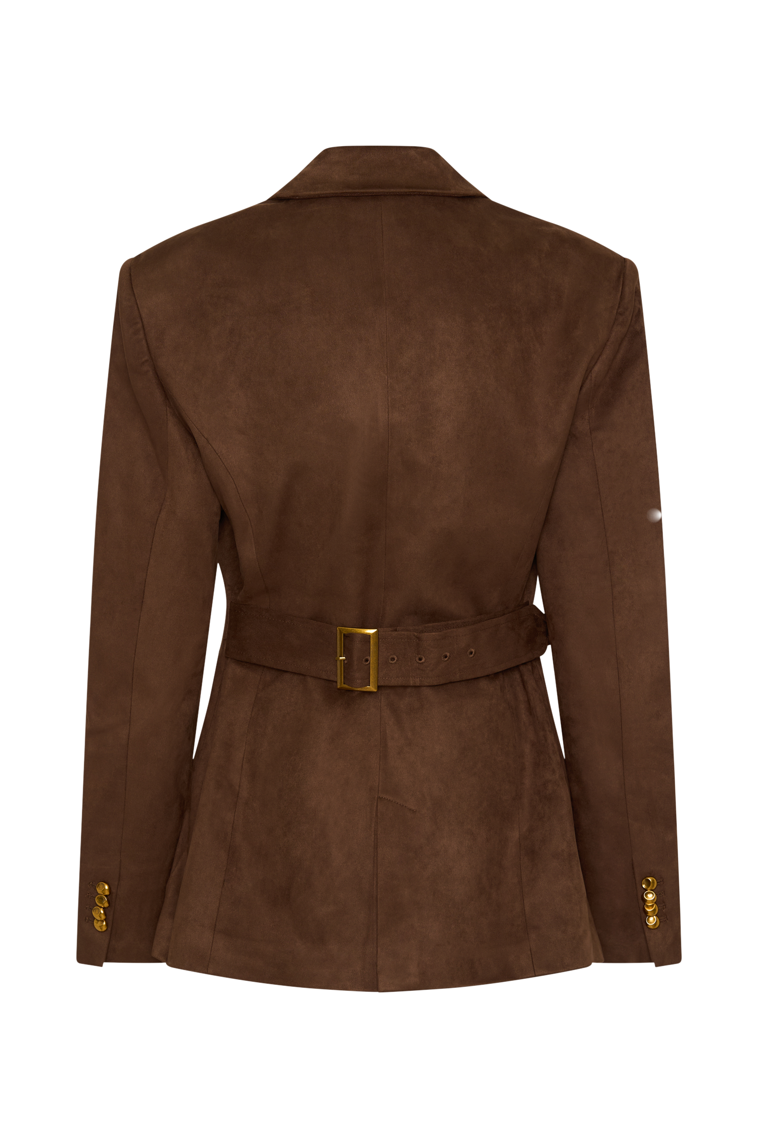 Sally Faux Suede Cinched Blazer - Milk Chocolate、mySite、solidvoid