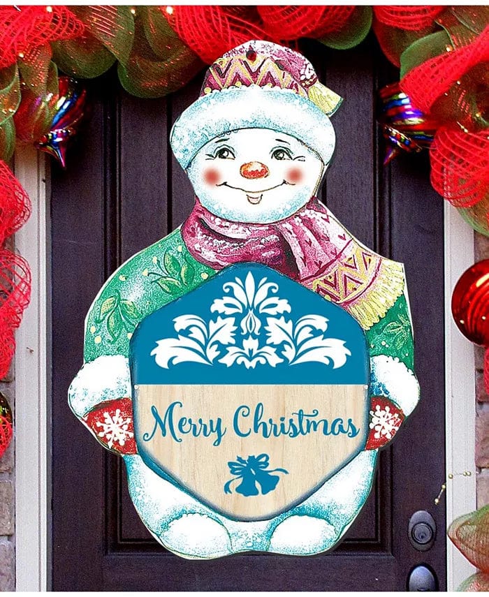 Snowman Wooden Decor Made in USA Door, window, wall, fence Decoration、mySite、g9winljtr