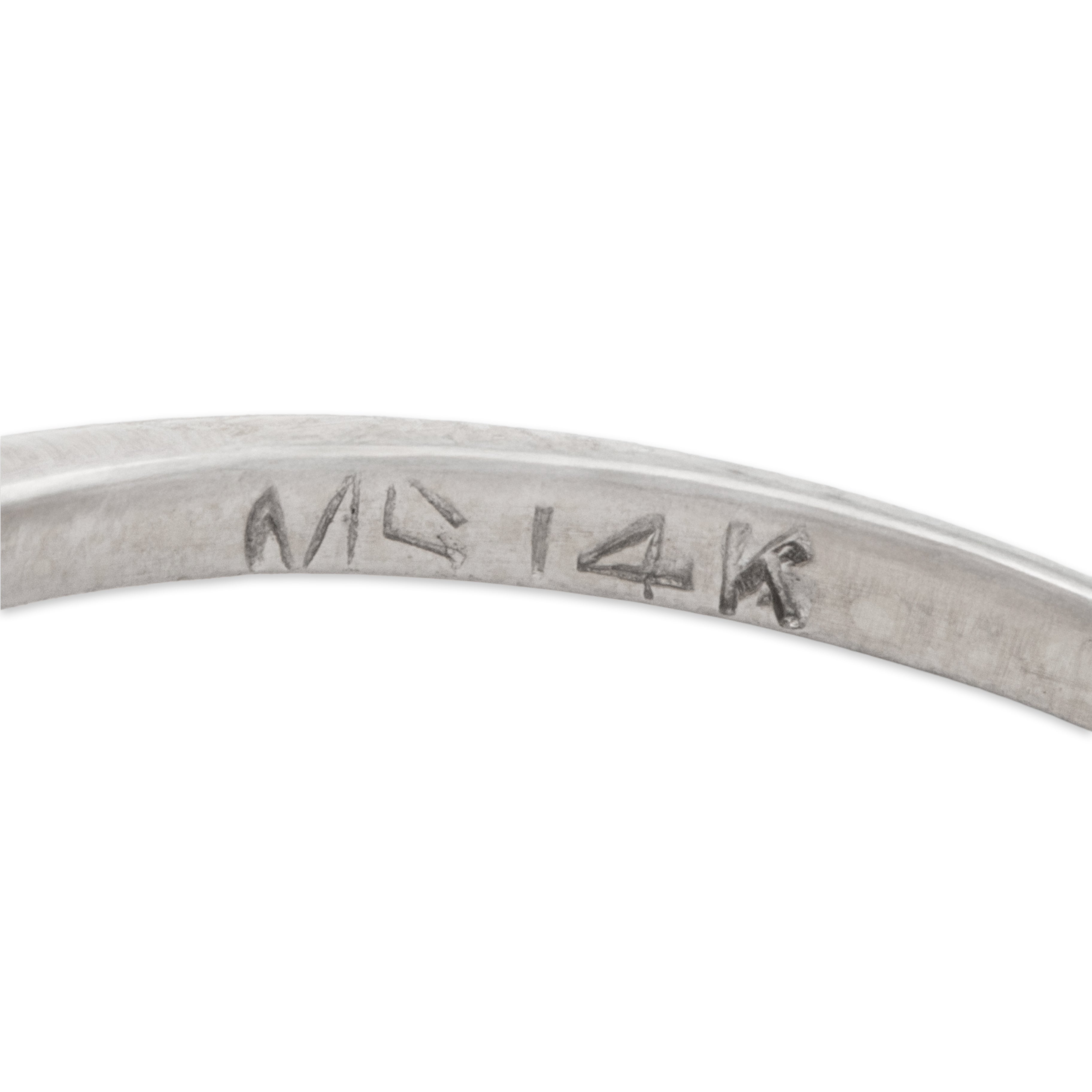 Vintage 14k White Gold .9ct Diamond Elegant Asymmetrical Solitaire Ring 6.25、mySite、hinf8tx79