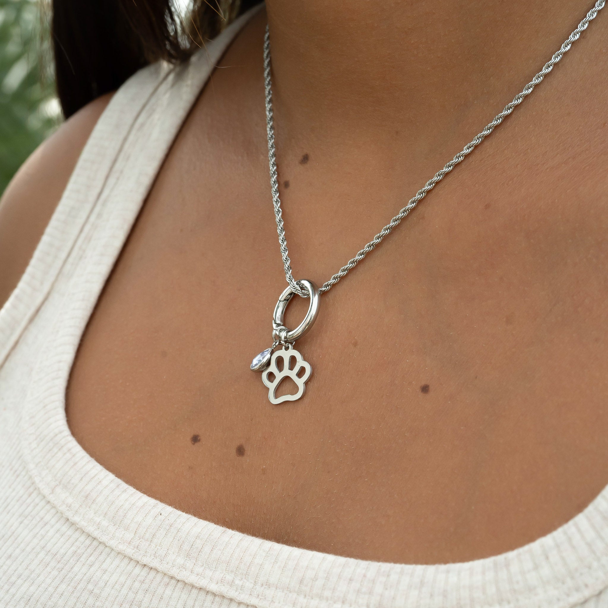 18K Gold PVD Stainless Steel Paw Print Charm / PDL0031、mySite、dreamappss