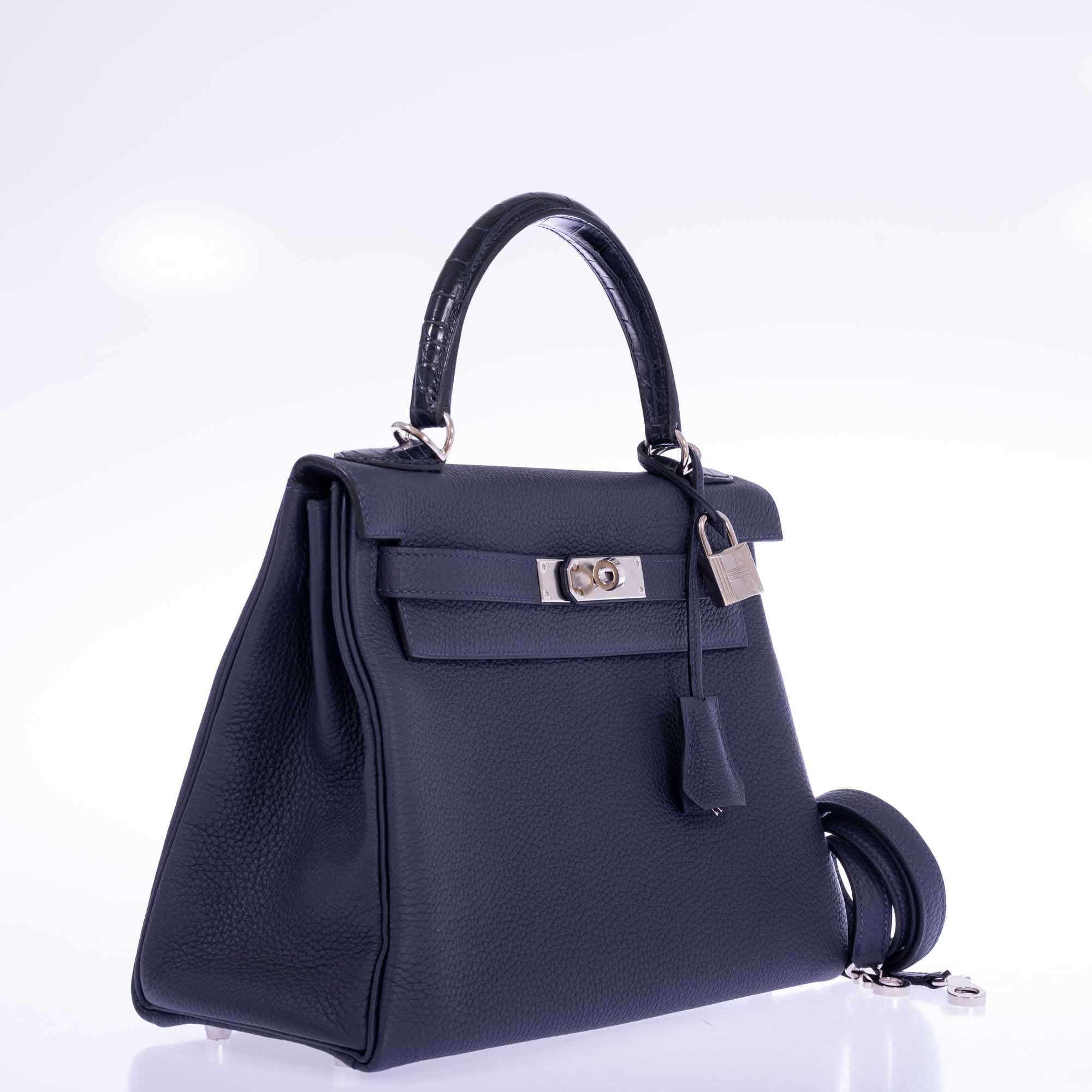 Hermès Kelly 28 Retourne Touch Bleu Nuit Togo and Bleu Marine Alligator Palladium Hardware、mySite、garminoutage.com