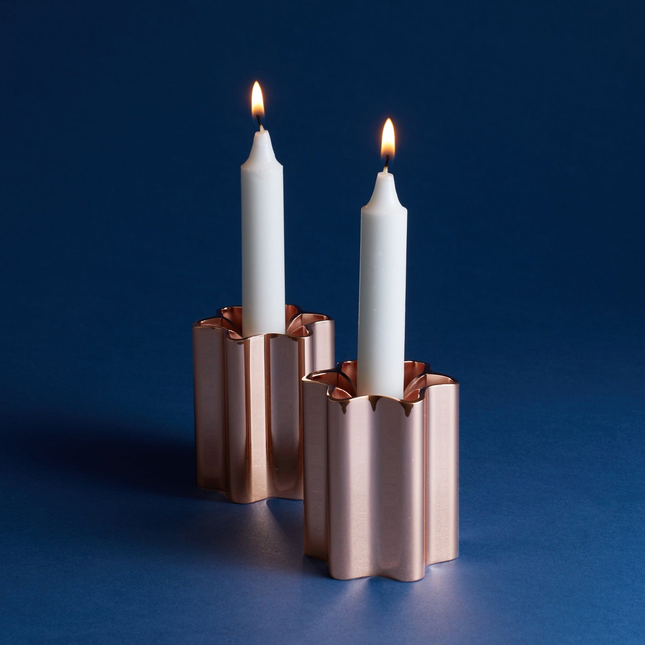 Modern Mensch Shabbat Candle Holders - Rose Gold、mySite、topwebapps