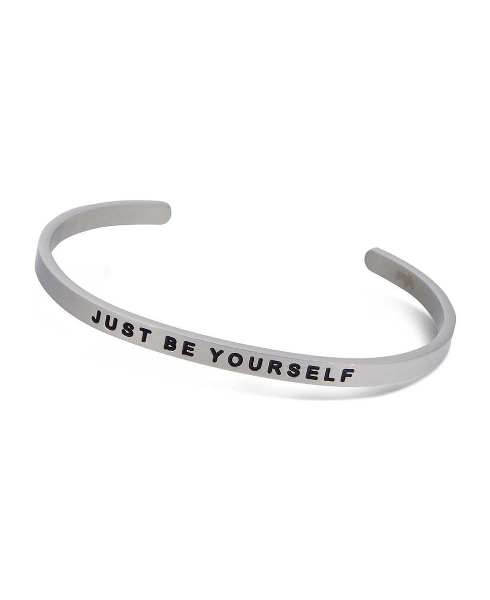 Just Be Yourself Simple Inspirational Cuff Bracelet、mySite、topwebapps