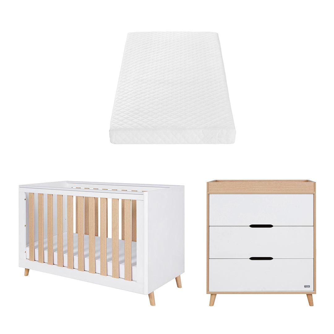  Tutti Bambini Fika Mini 2 Piece Room Set - White/Light Oak、mySite、merchandisen