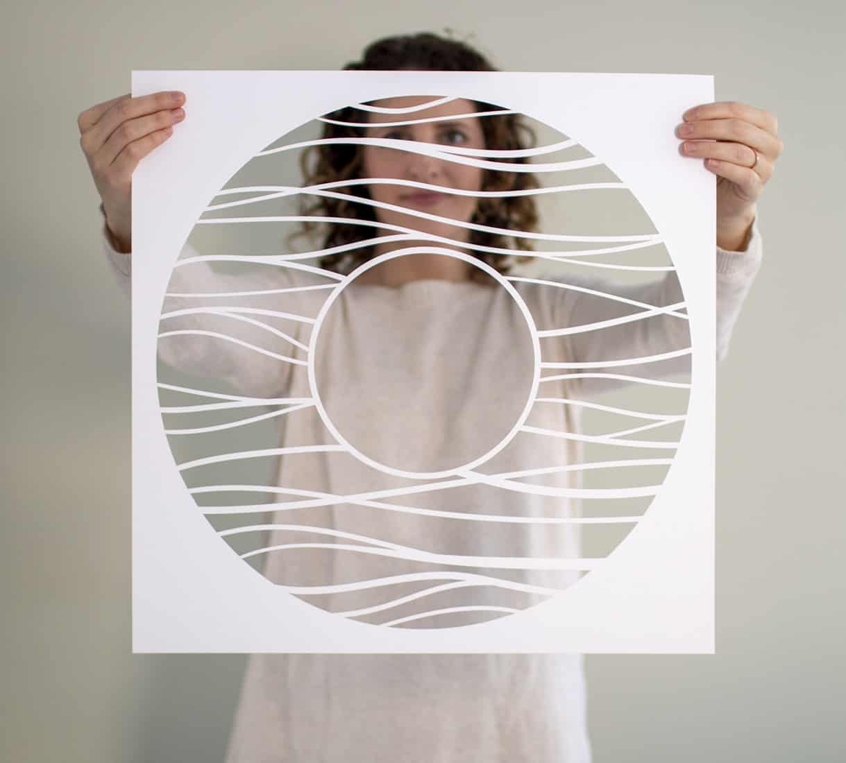  Abstract Waves Paper Cut Ketubah by Adriana Saipe、mySite、elrpsem3k